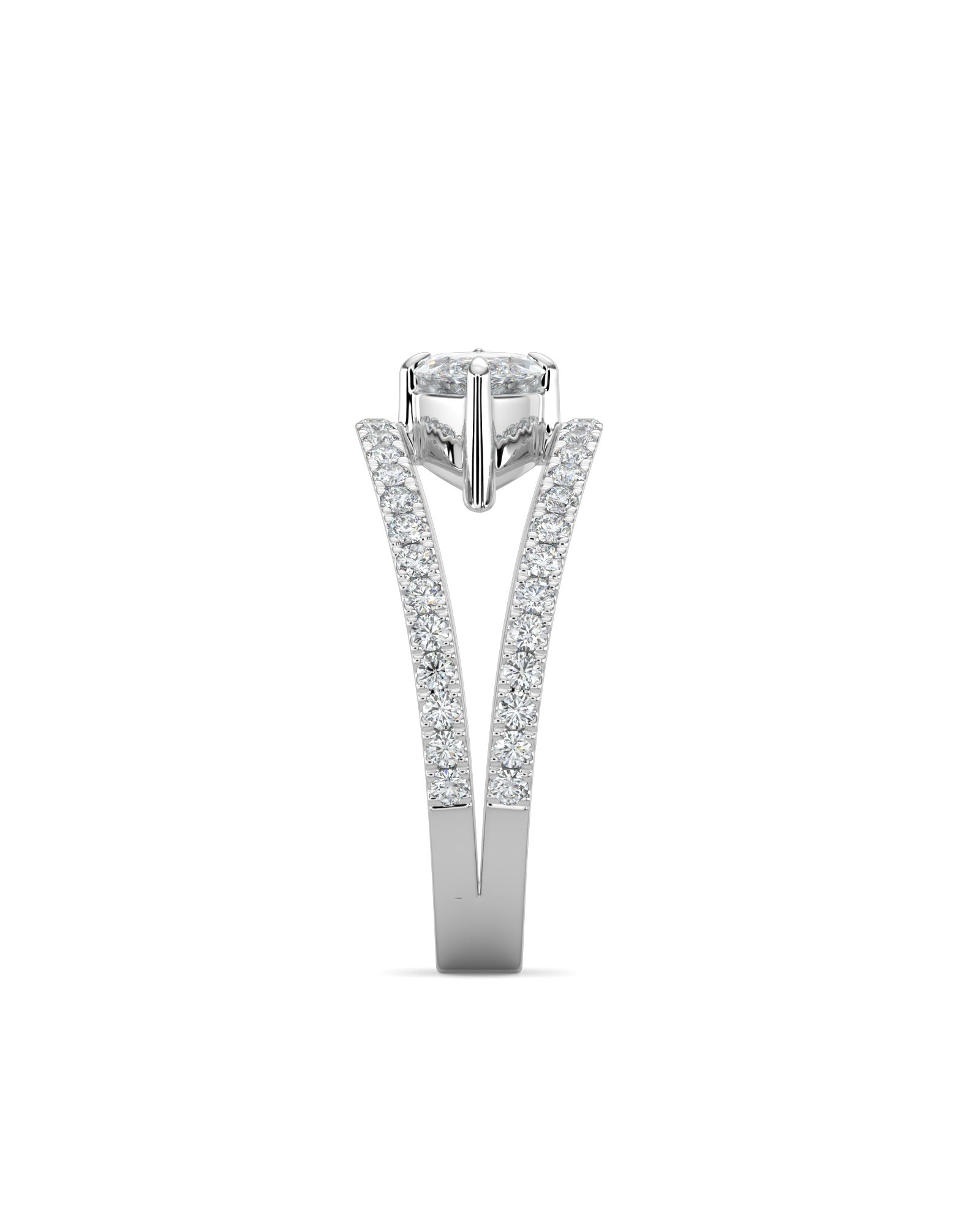 Split Shank East To West Set Marquise Engagement Ring