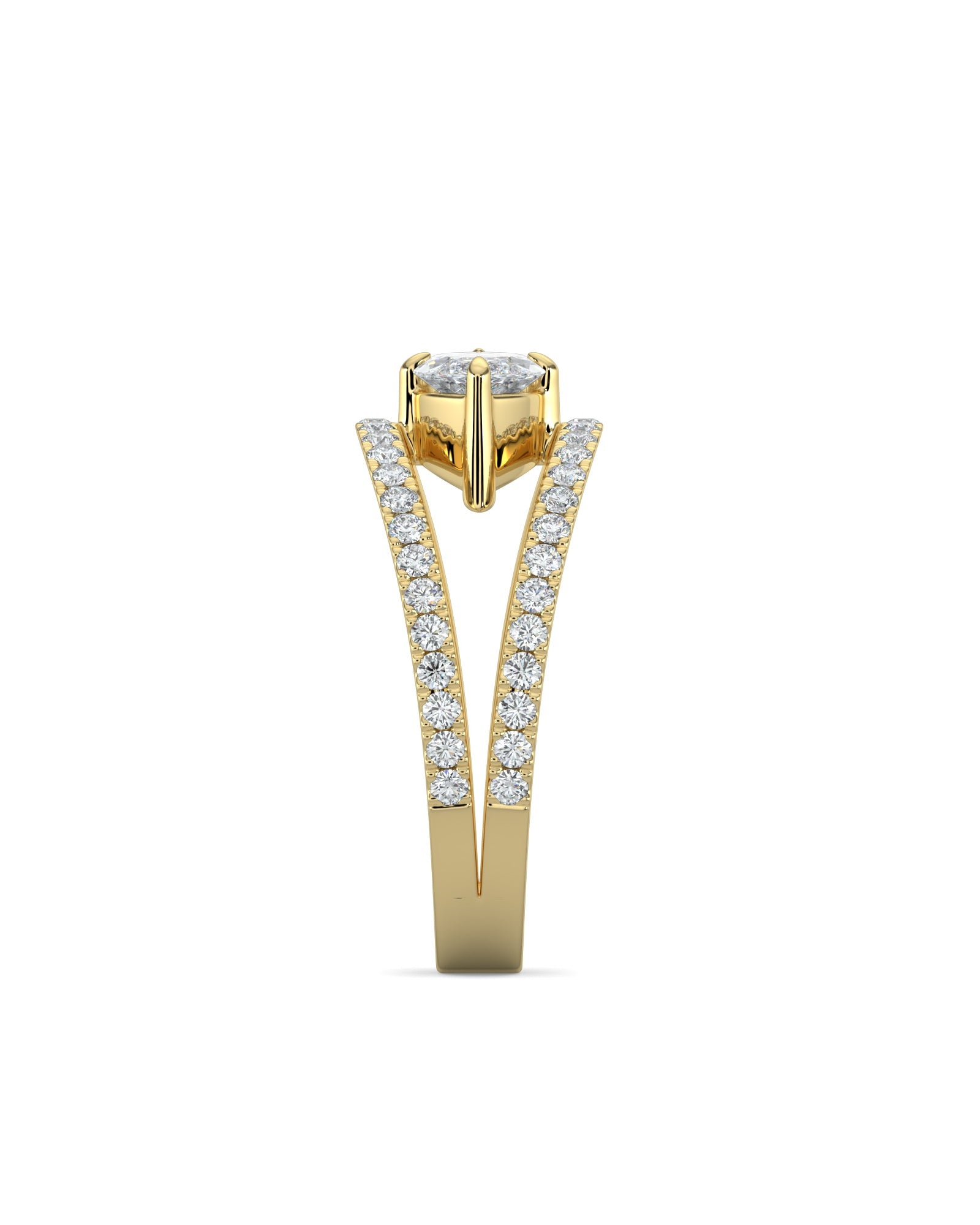 Split Shank East To West Set Marquise Engagement Ring