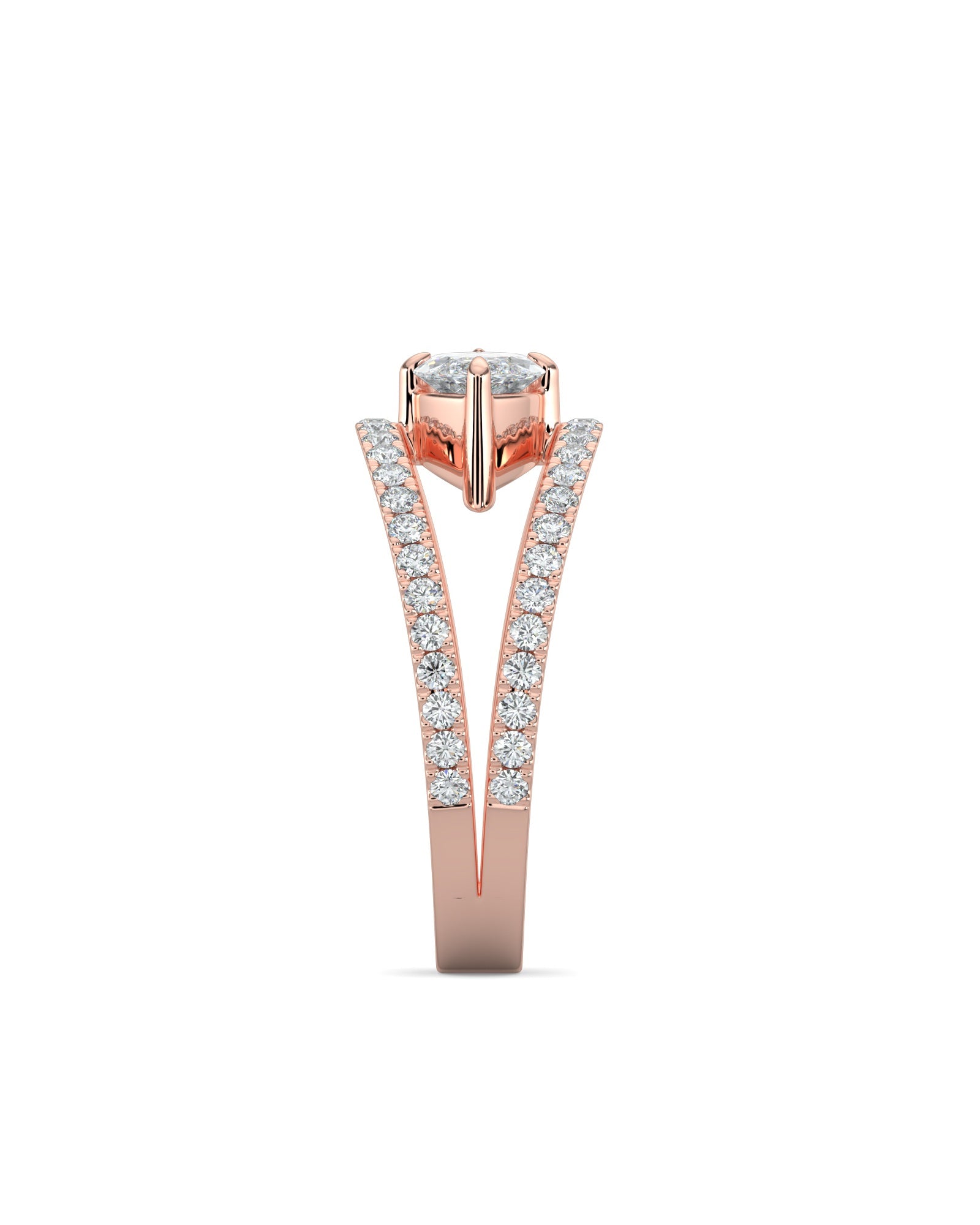 Split Shank East To West Set Marquise Engagement Ring