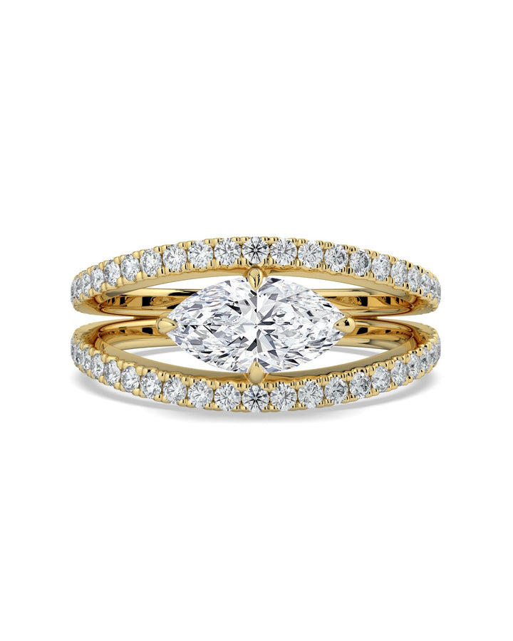 Split Shank East To West Set Marquise Engagement Ring