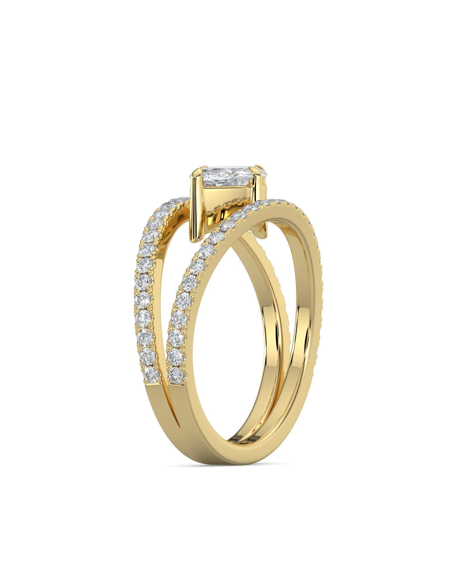 Split Shank East To West Set Marquise Engagement Ring