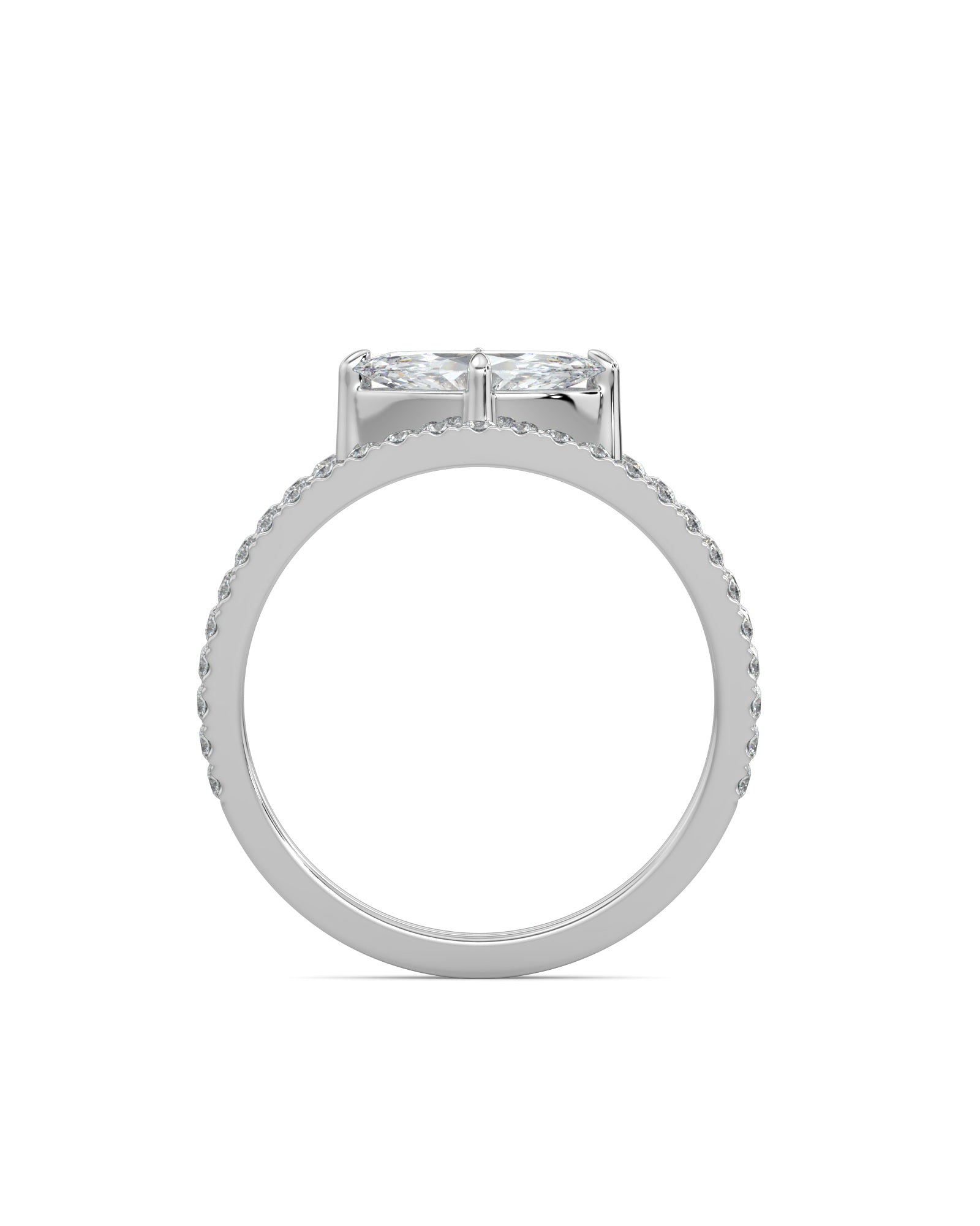 Split Shank East To West Set Marquise Engagement Ring