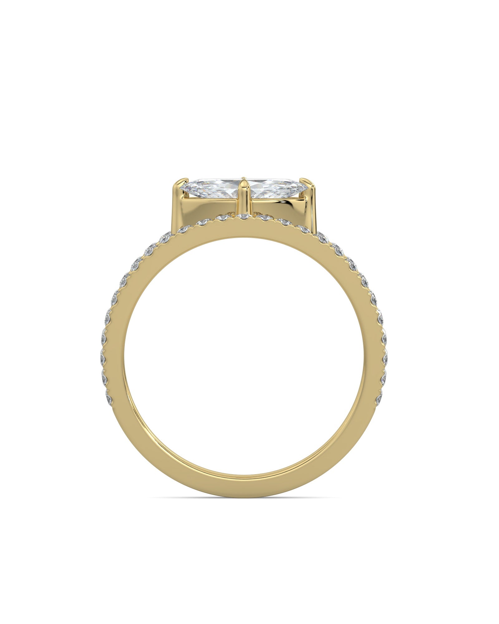 Split Shank East To West Set Marquise Engagement Ring