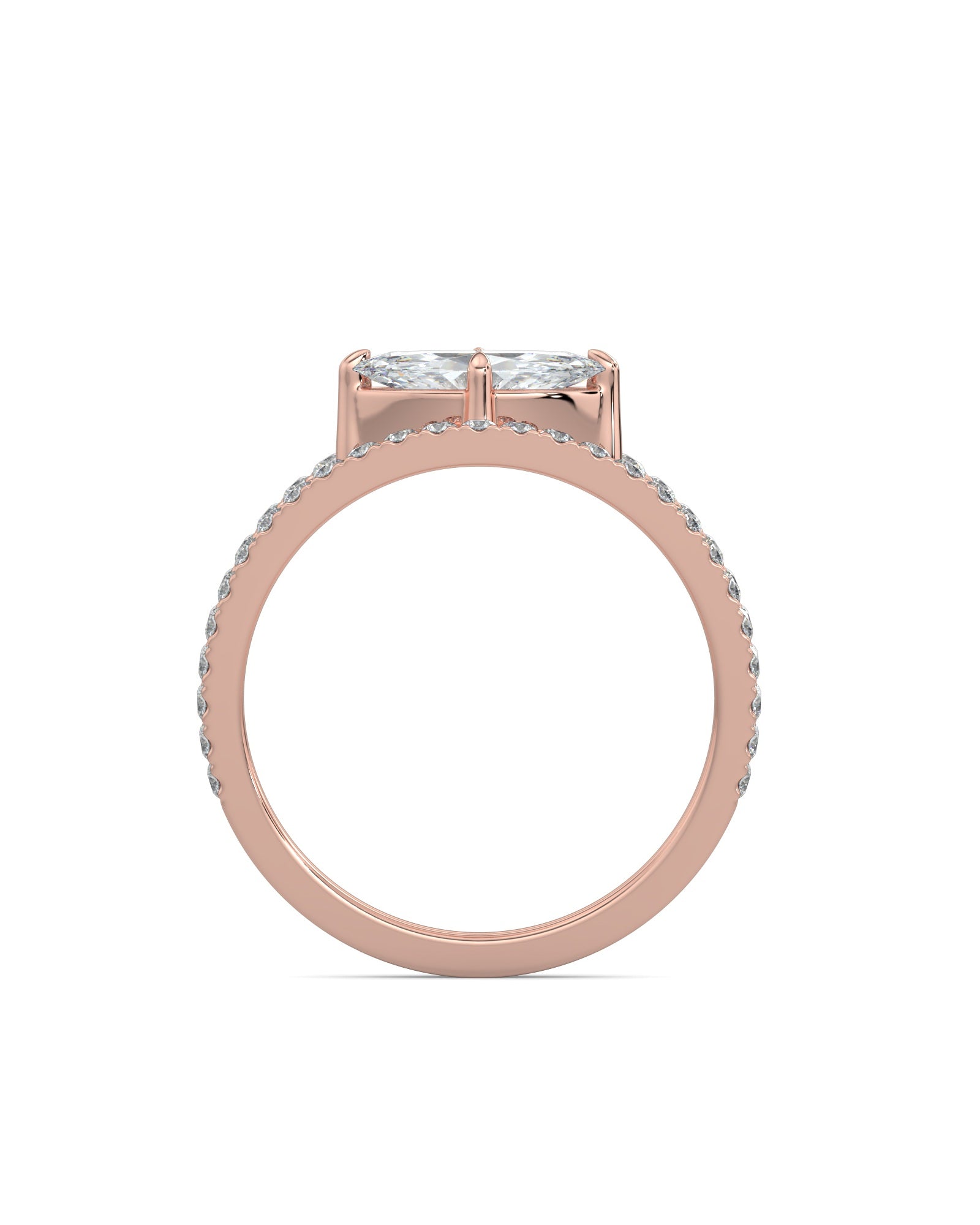 Split Shank East To West Set Marquise Engagement Ring