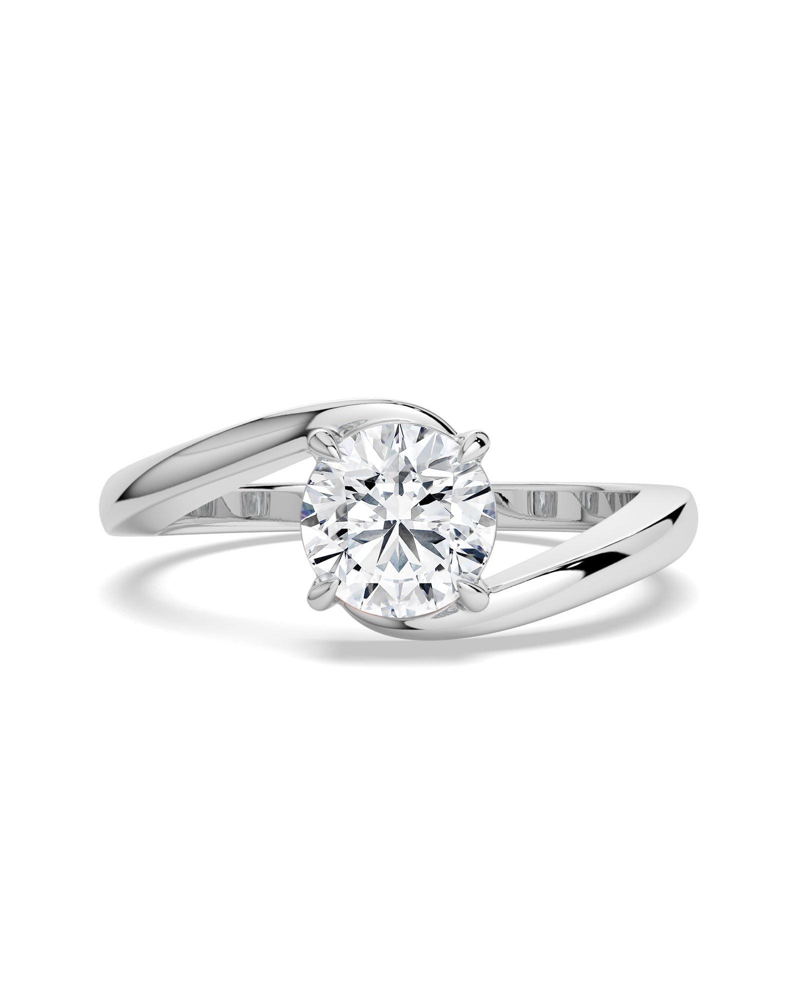 Bypass Round Engagement Ring