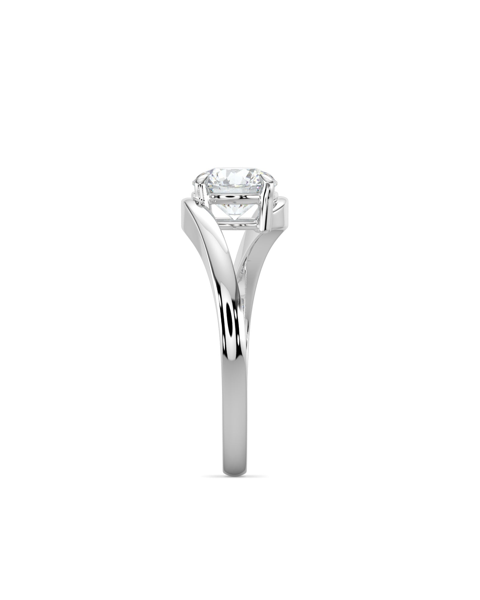 Bypass Round Engagement Ring