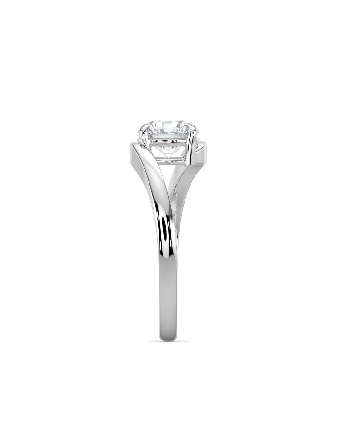 Bypass Round Engagement Ring