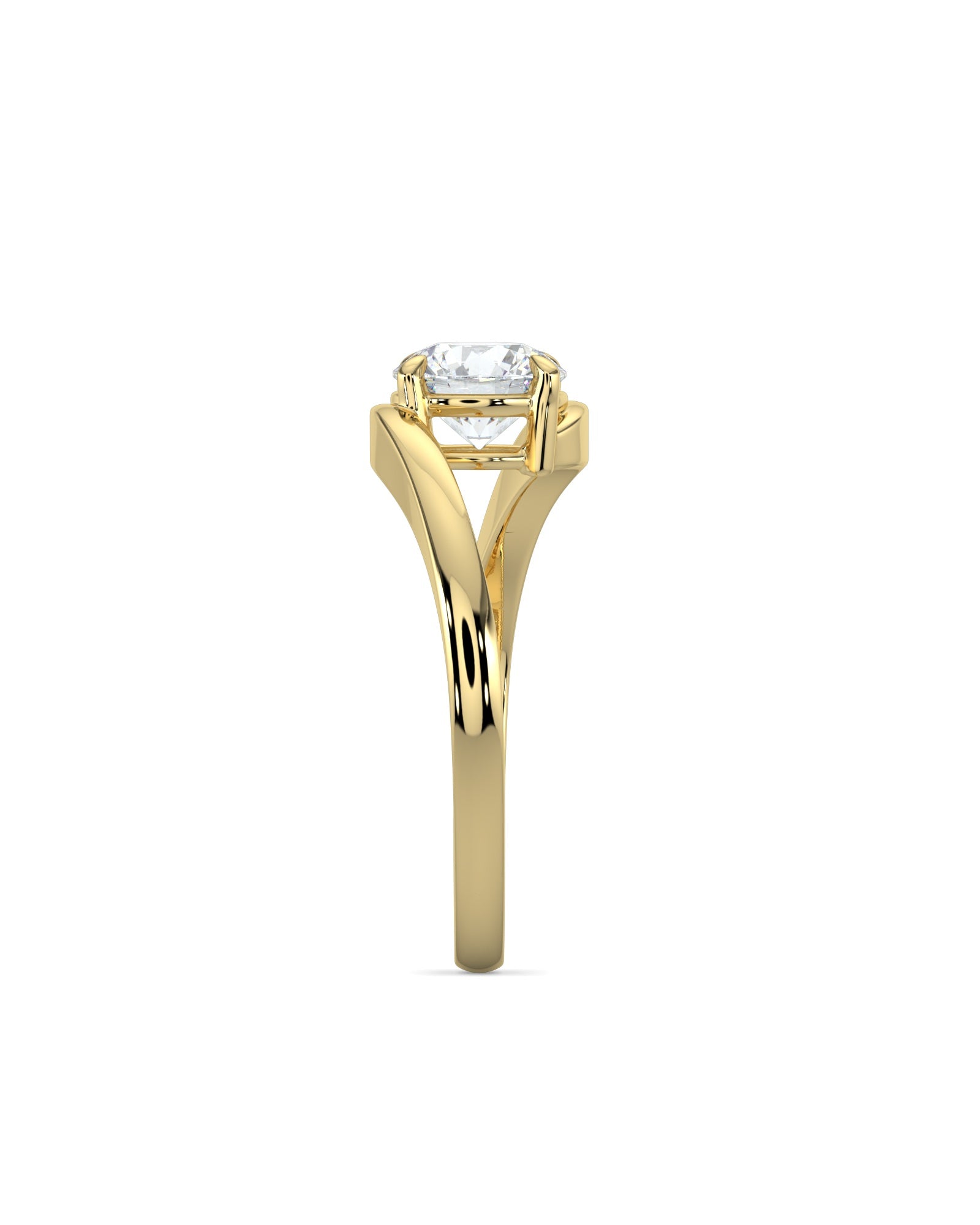 Bypass Round Engagement Ring
