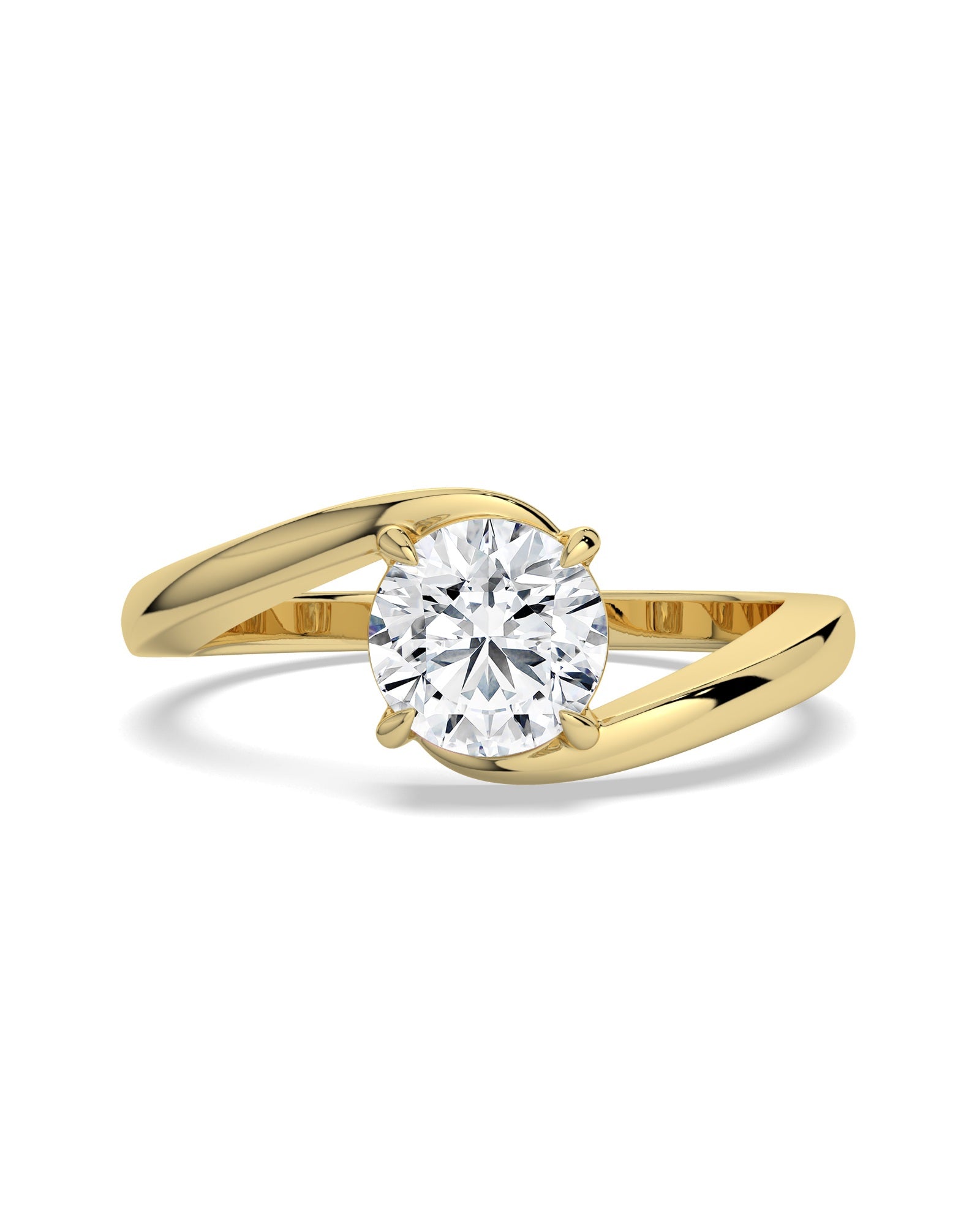 Bypass Round Engagement Ring