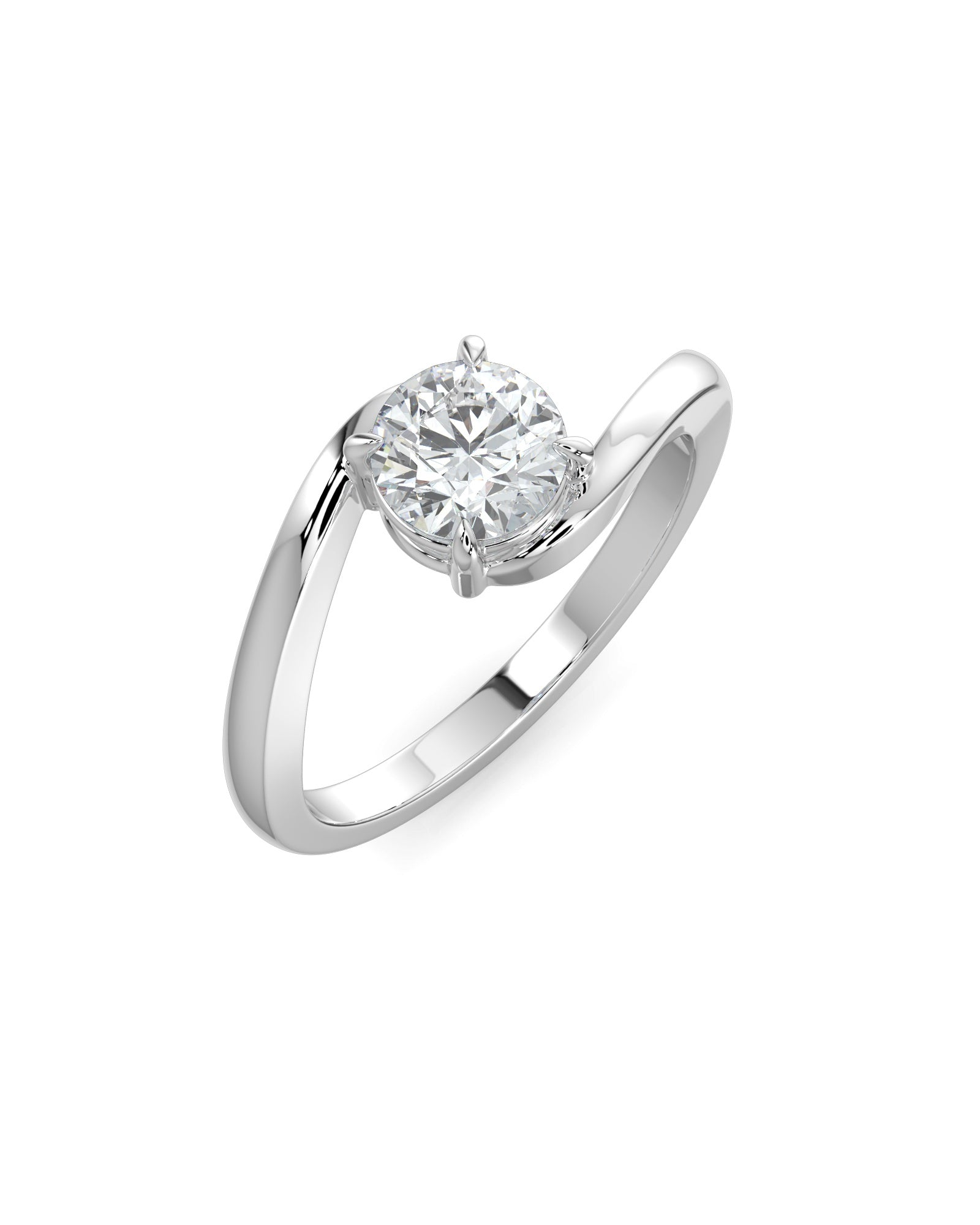 Bypass Round Engagement Ring