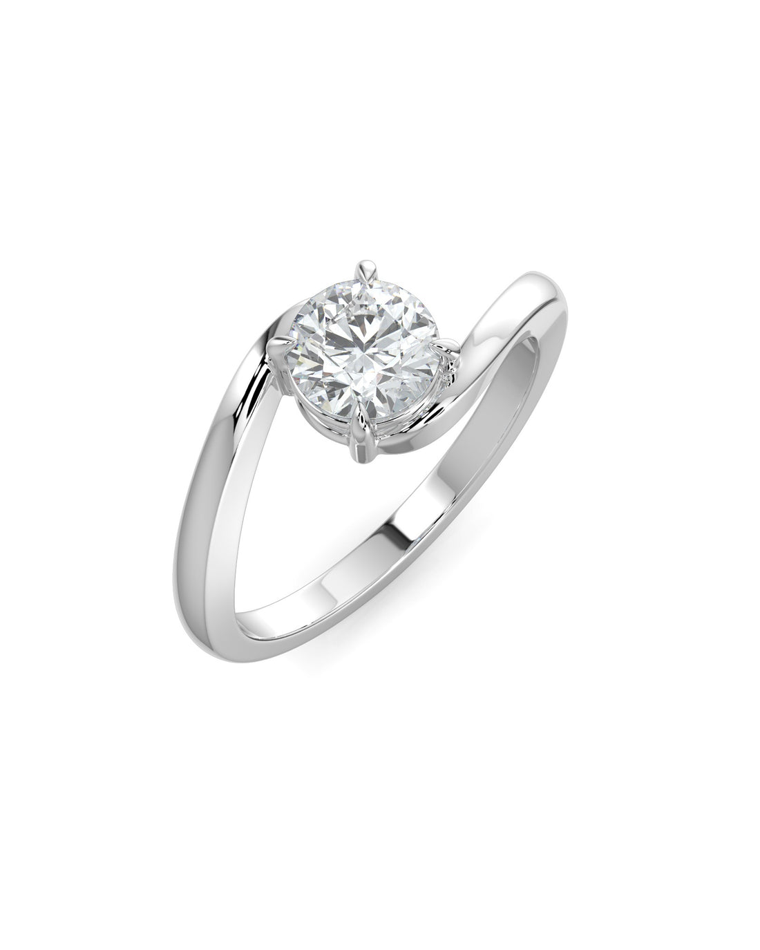Bypass Round Engagement Ring