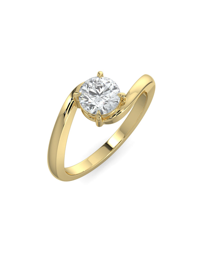 Bypass Round Engagement Ring