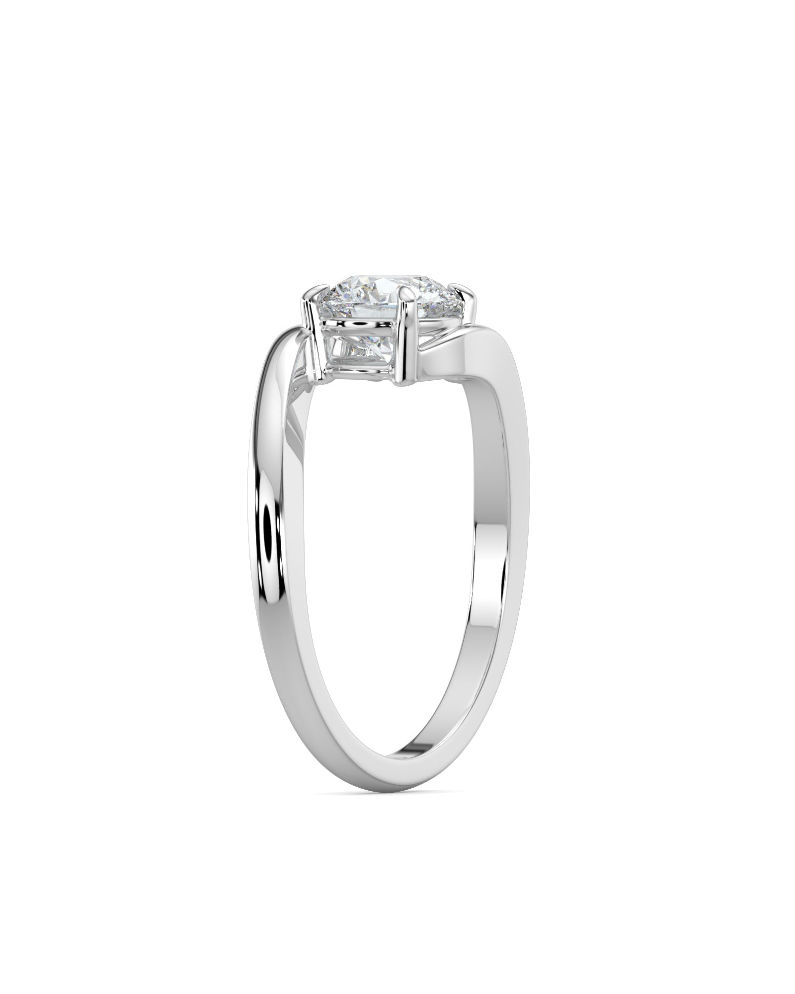 Bypass Round Engagement Ring