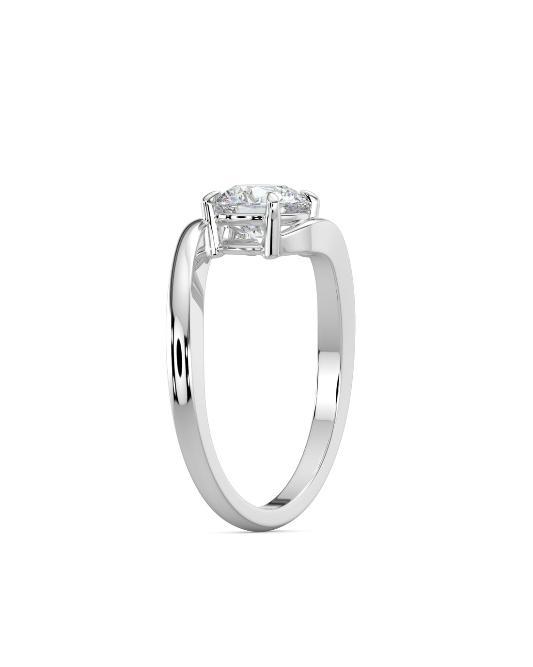 Bypass Round Engagement Ring
