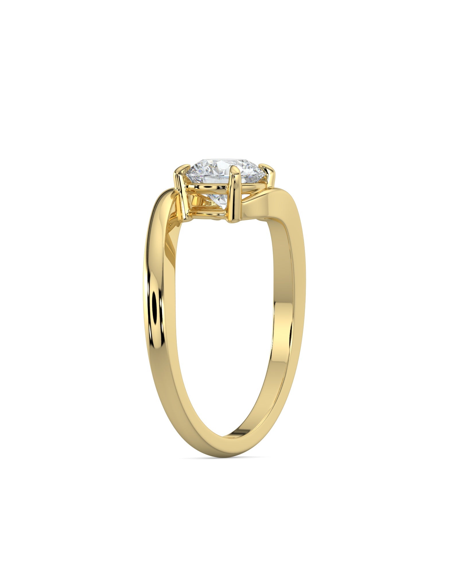 Bypass Round Engagement Ring
