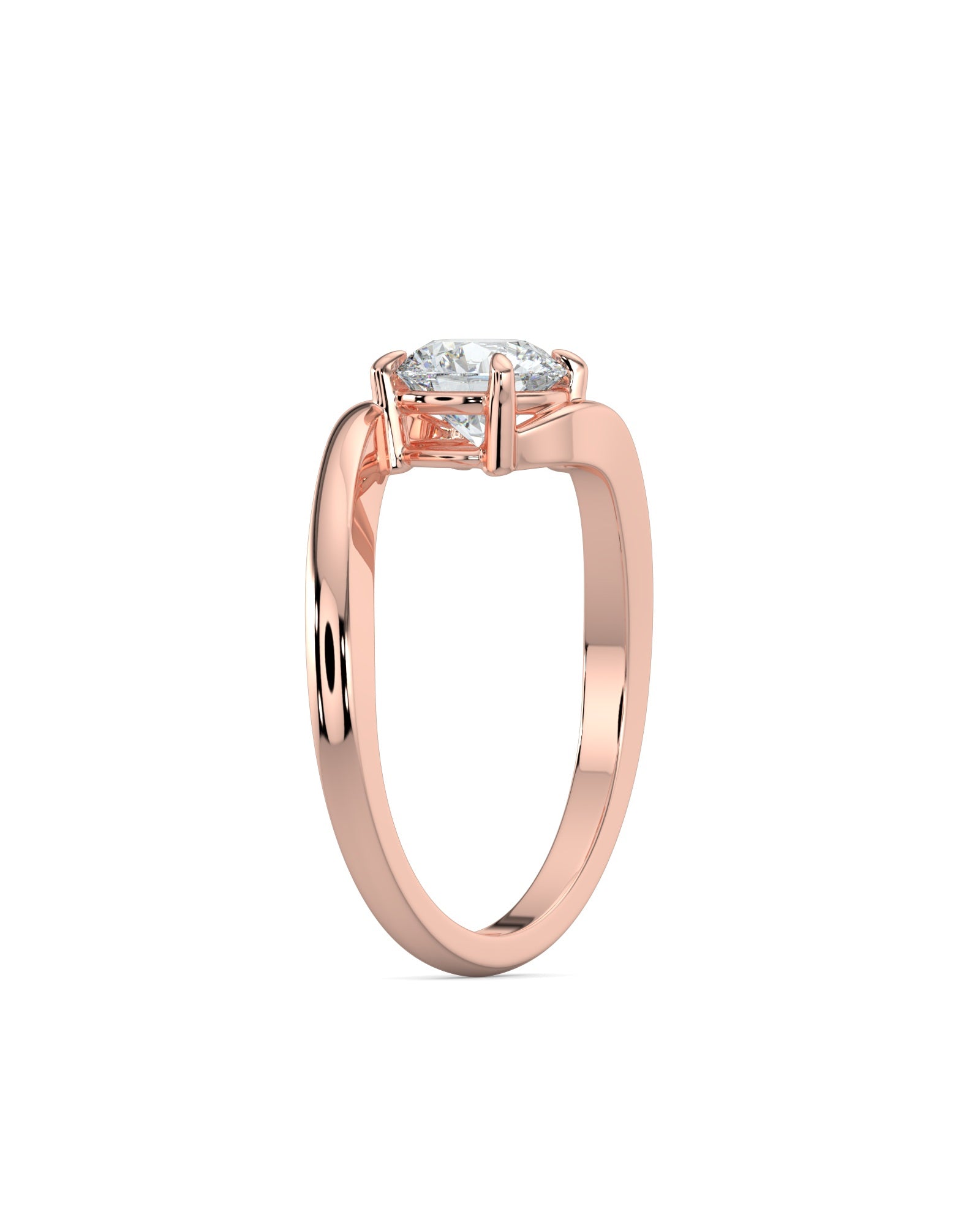 Bypass Round Engagement Ring