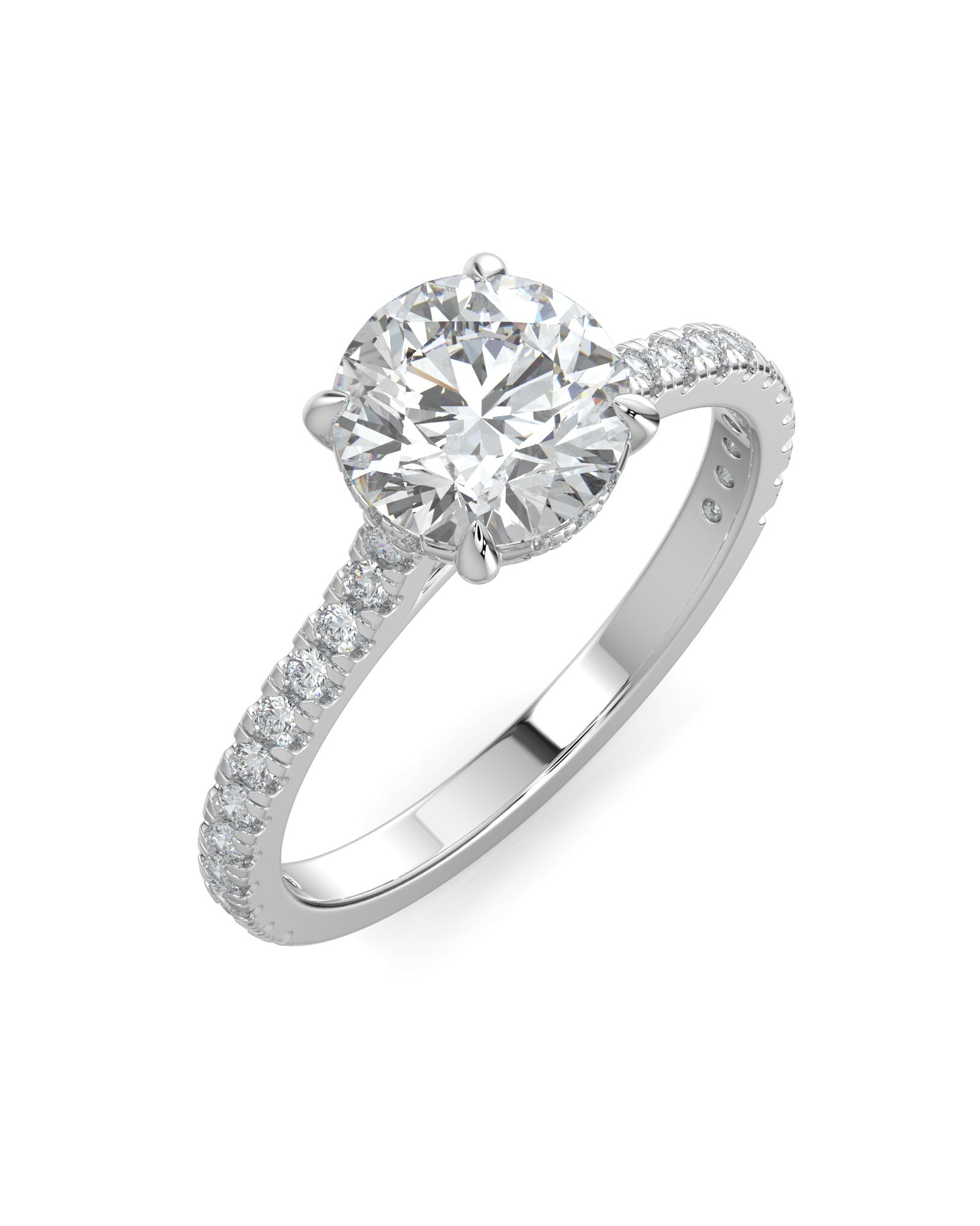 Hidden Halo Round-Cut Engagement Ring
