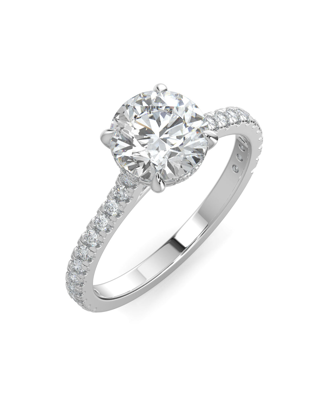 Hidden Halo Round-Cut Engagement Ring