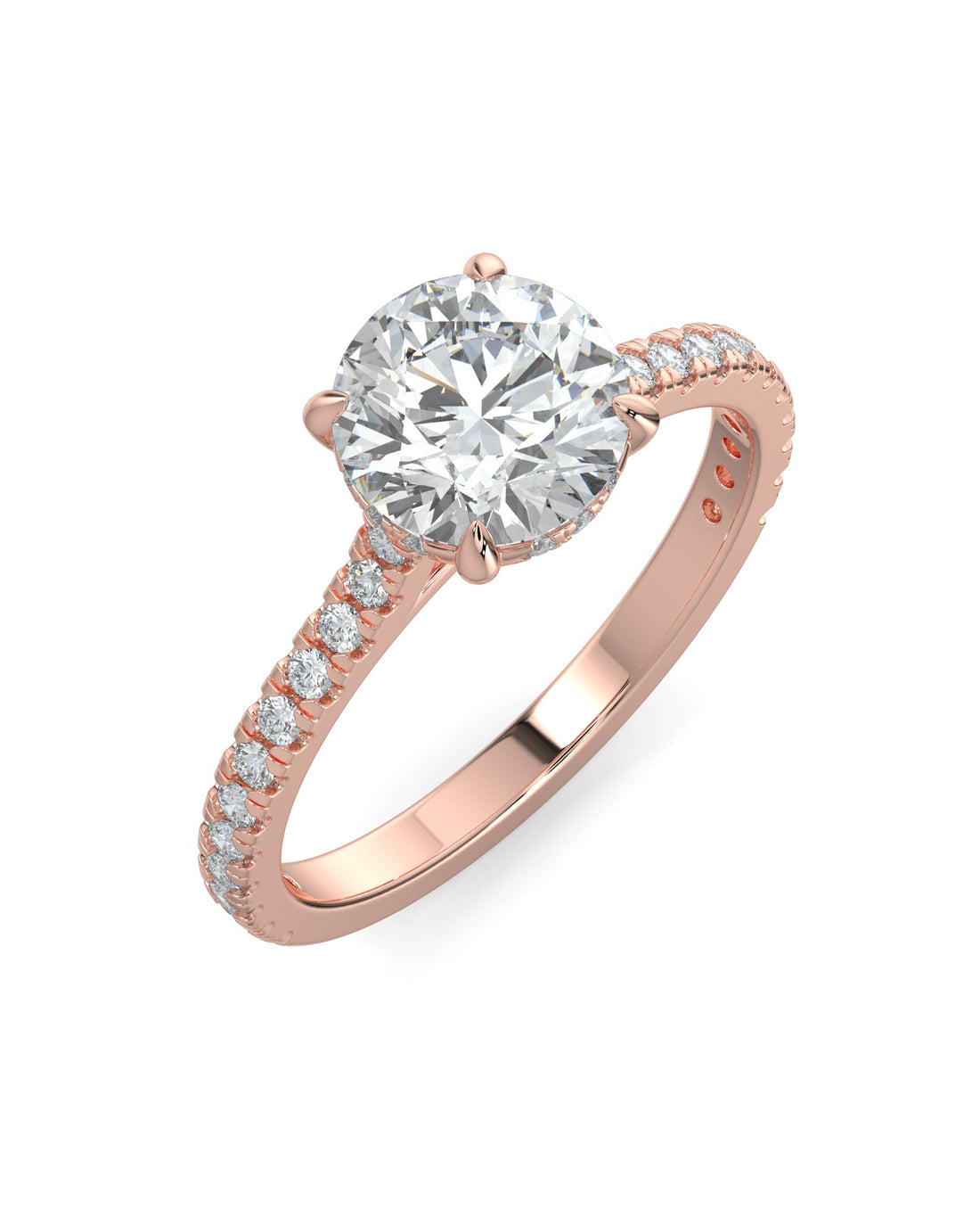 Hidden Halo Round-Cut Engagement Ring