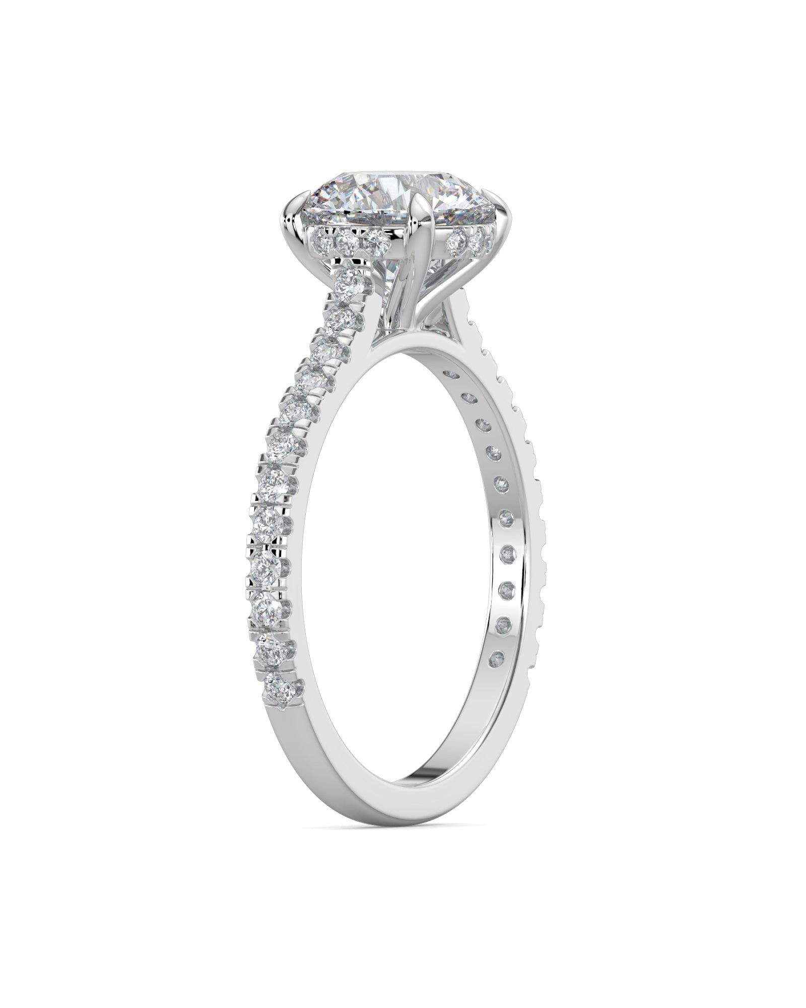 Hidden Halo Round-Cut Engagement Ring