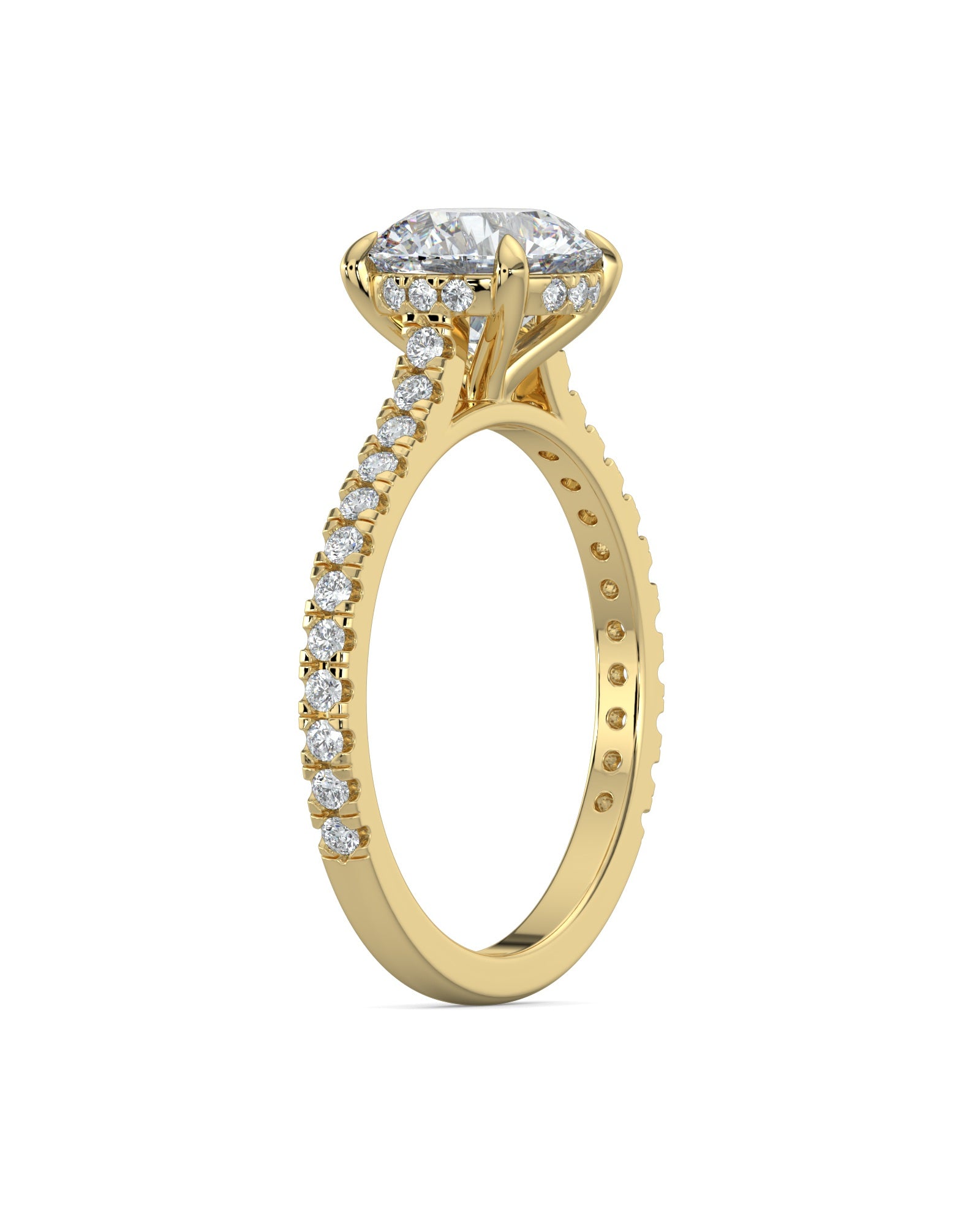 Hidden Halo Round-Cut Engagement Ring