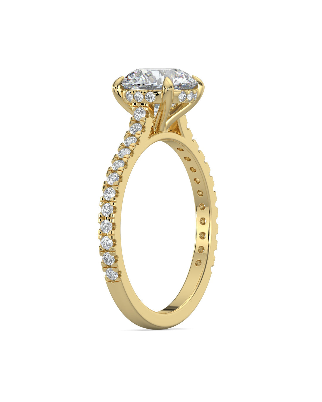 Hidden Halo Round-Cut Engagement Ring