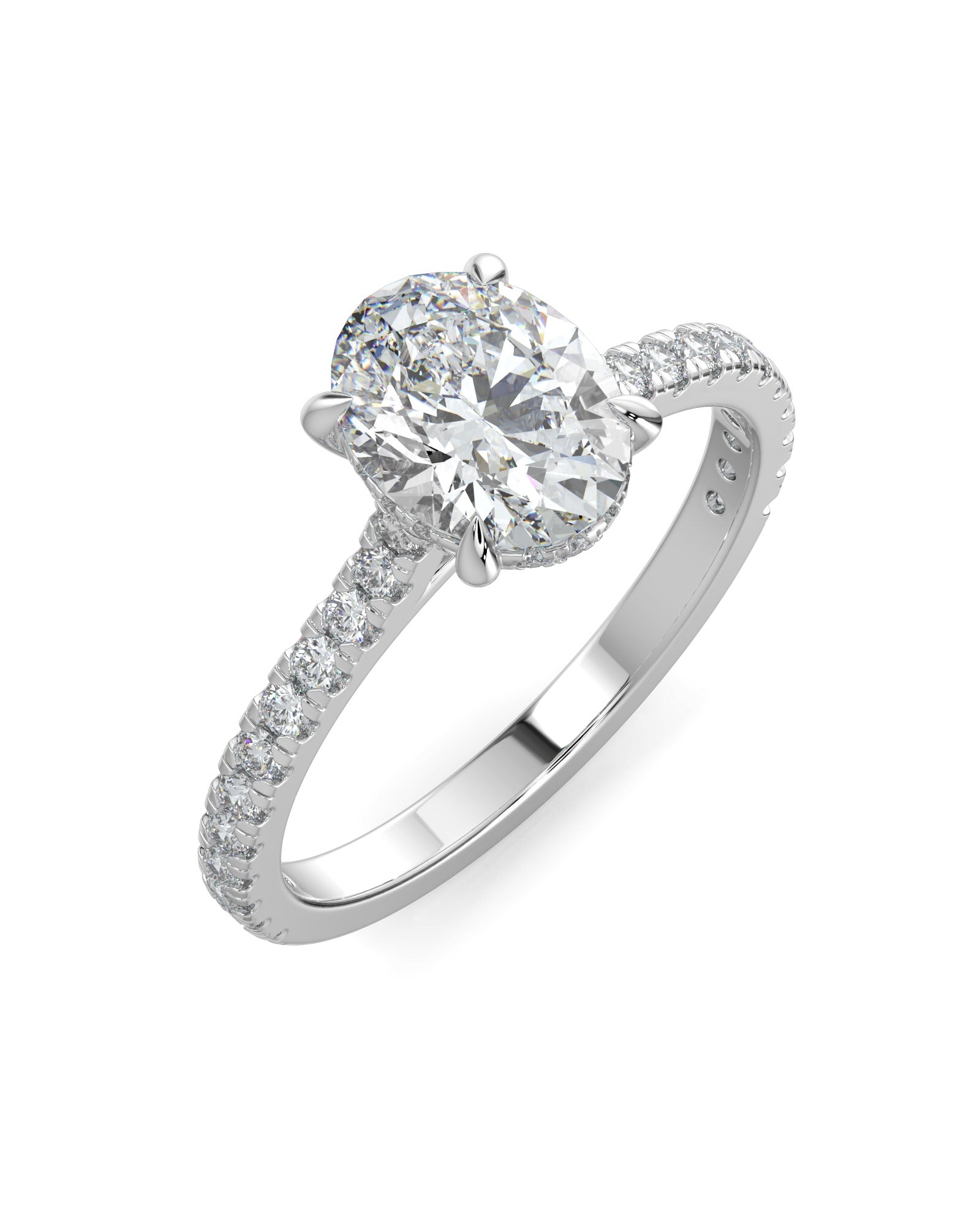 Hidden Halo Oval-Cut Engagement Ring