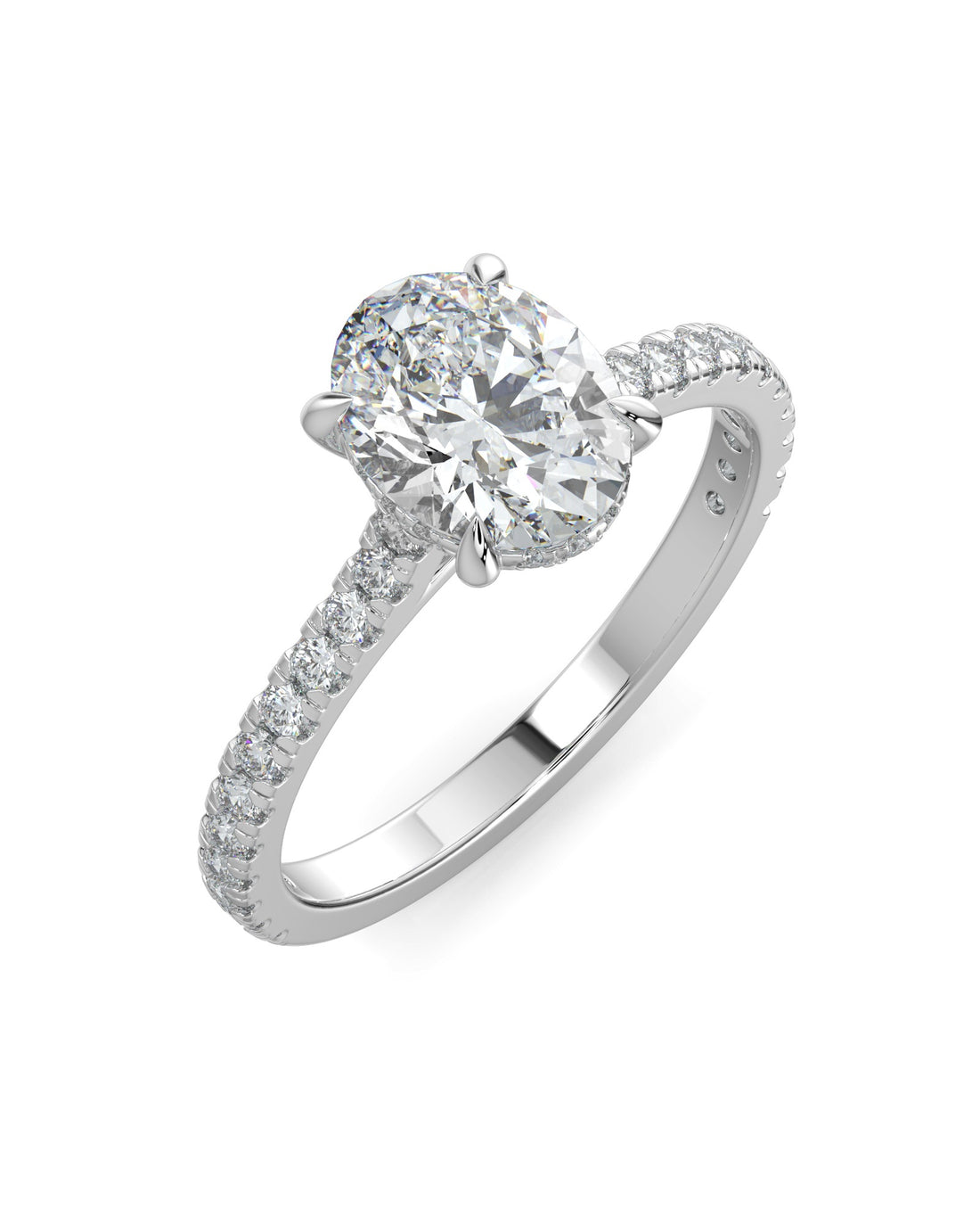 Hidden Halo Oval-Cut Engagement Ring