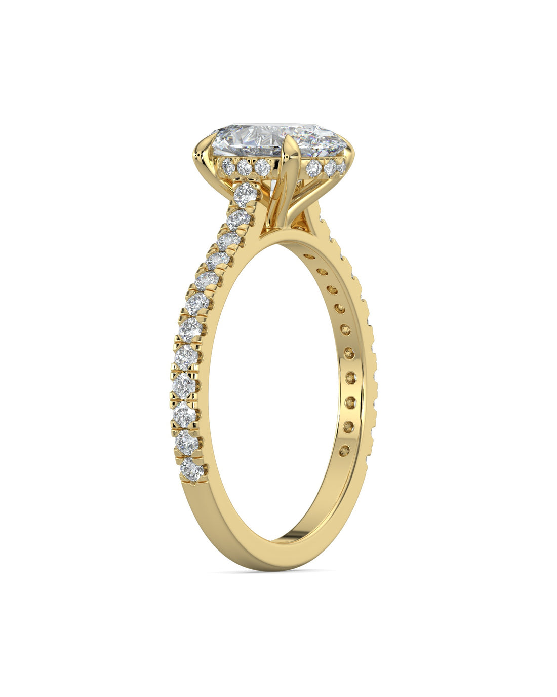 Hidden Halo Oval-Cut Engagement Ring