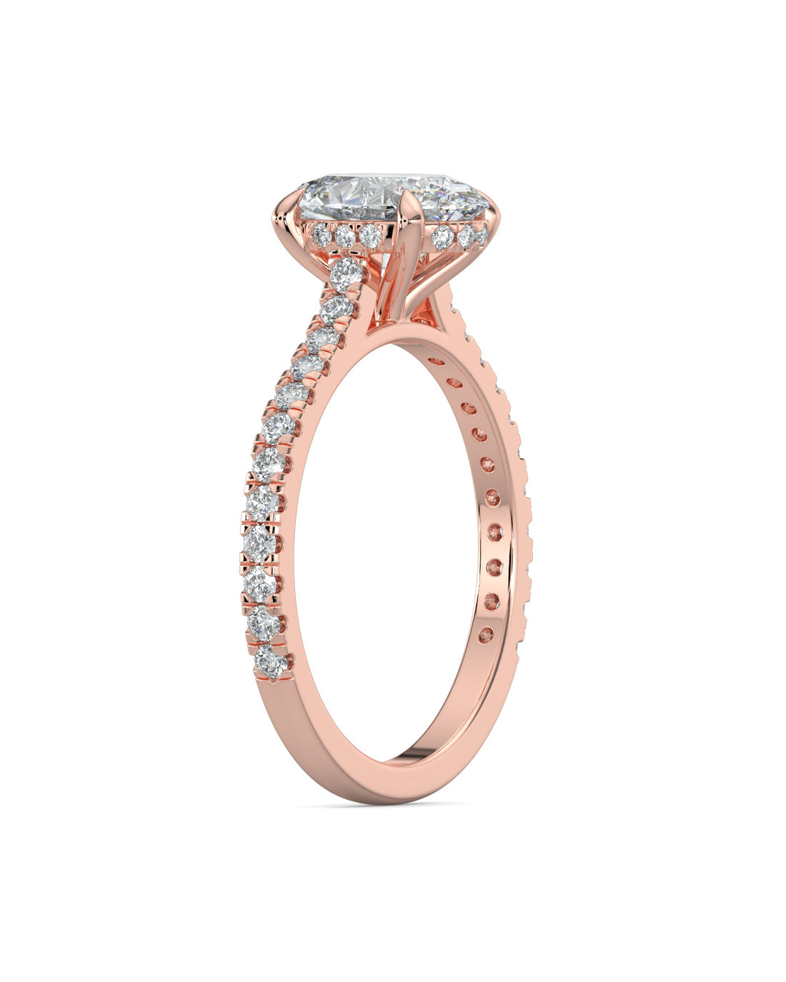 Hidden Halo Oval-Cut Engagement Ring