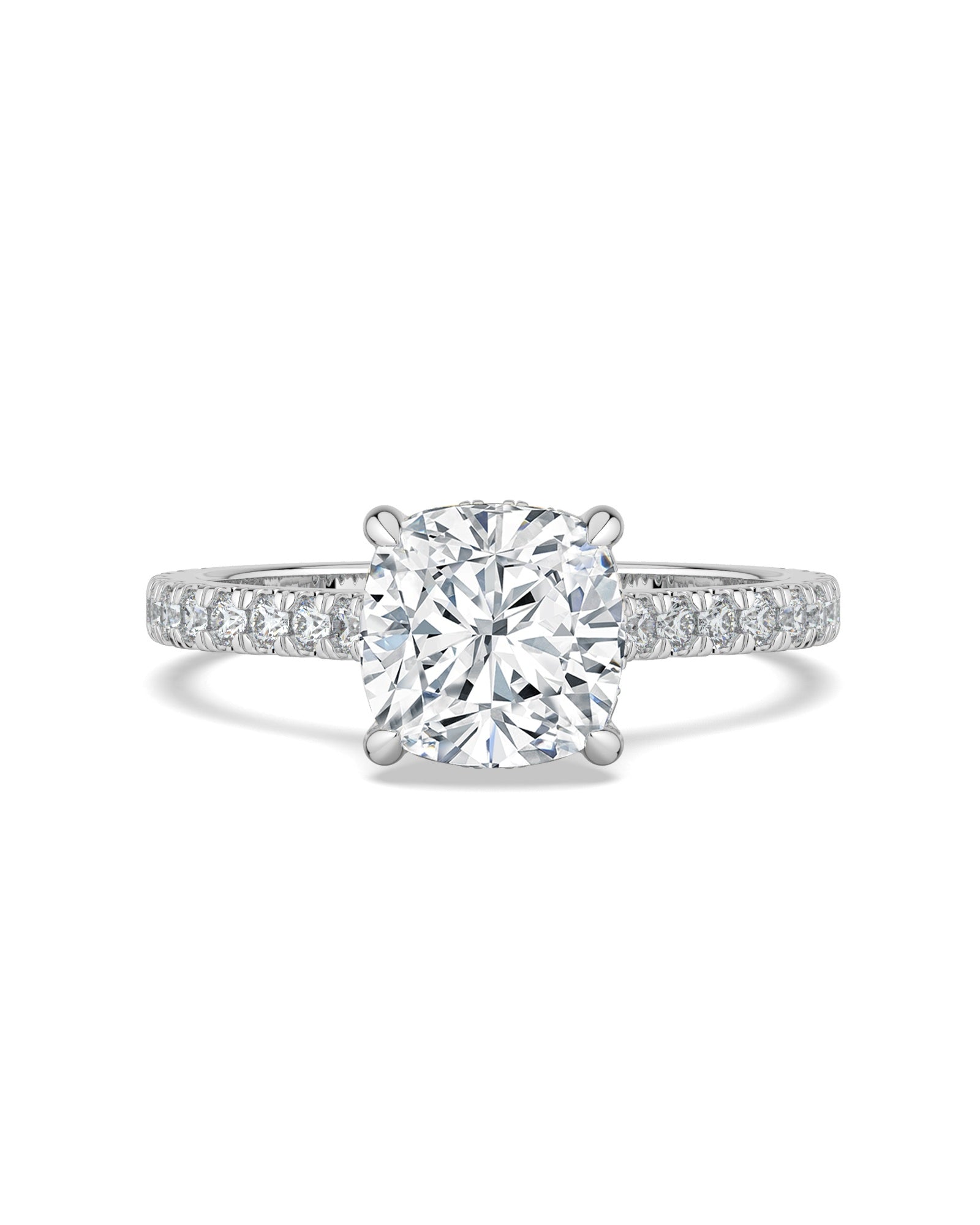 Hidden Halo Cushion-Cut Engagement Ring