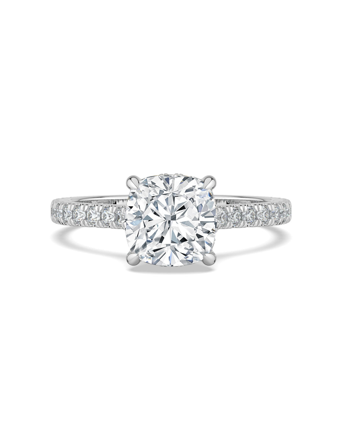 Hidden Halo Cushion-Cut Engagement Ring