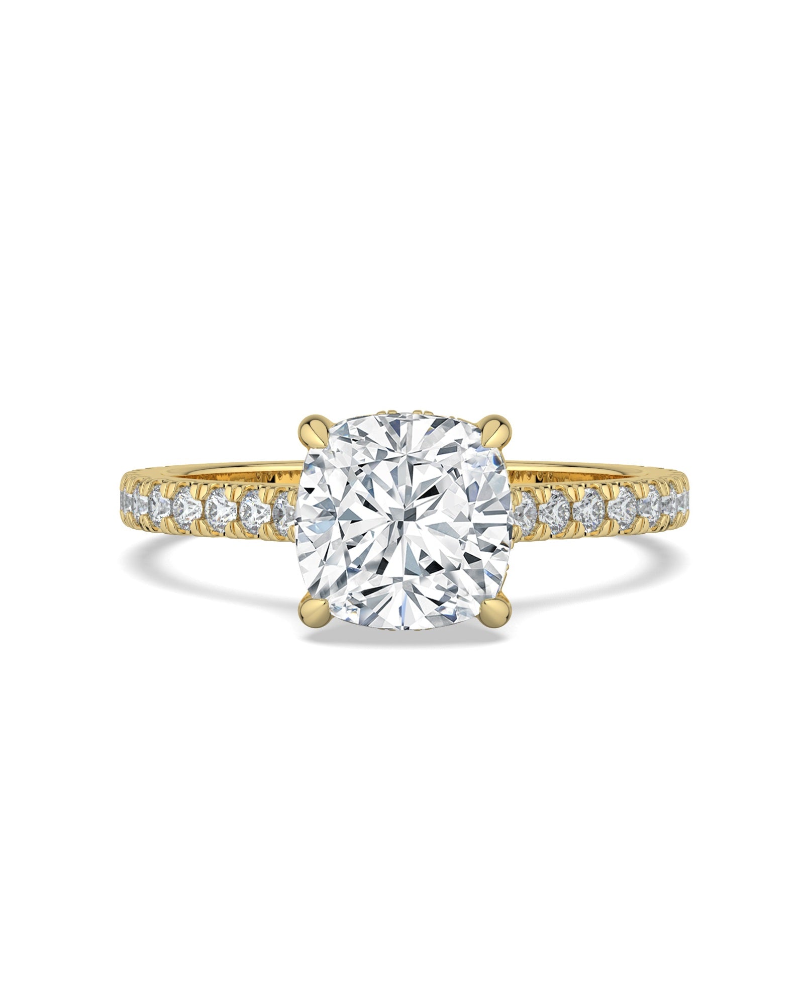 Hidden Halo Cushion-Cut Engagement Ring
