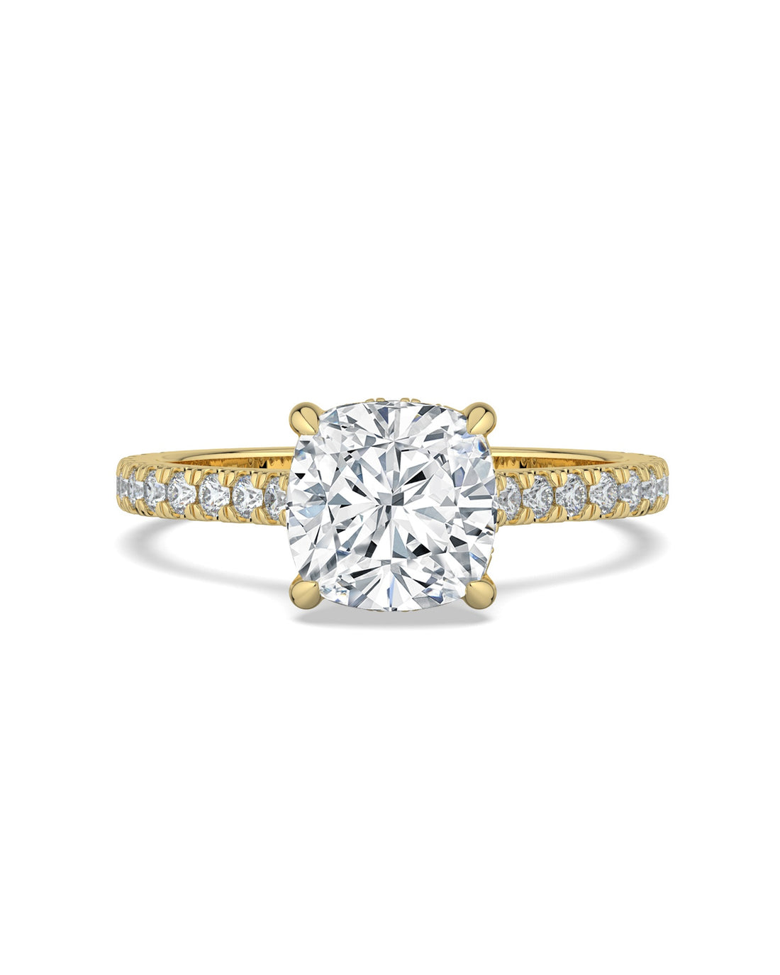 Hidden Halo Cushion-Cut Engagement Ring