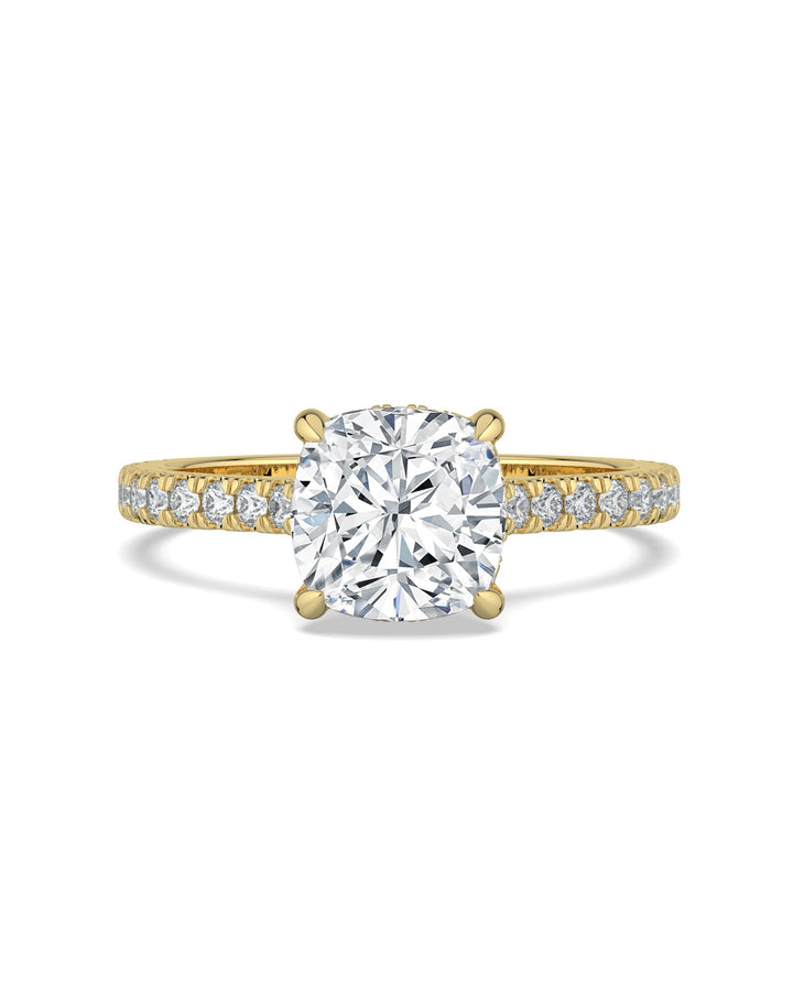 Hidden Halo Cushion-Cut Engagement Ring
