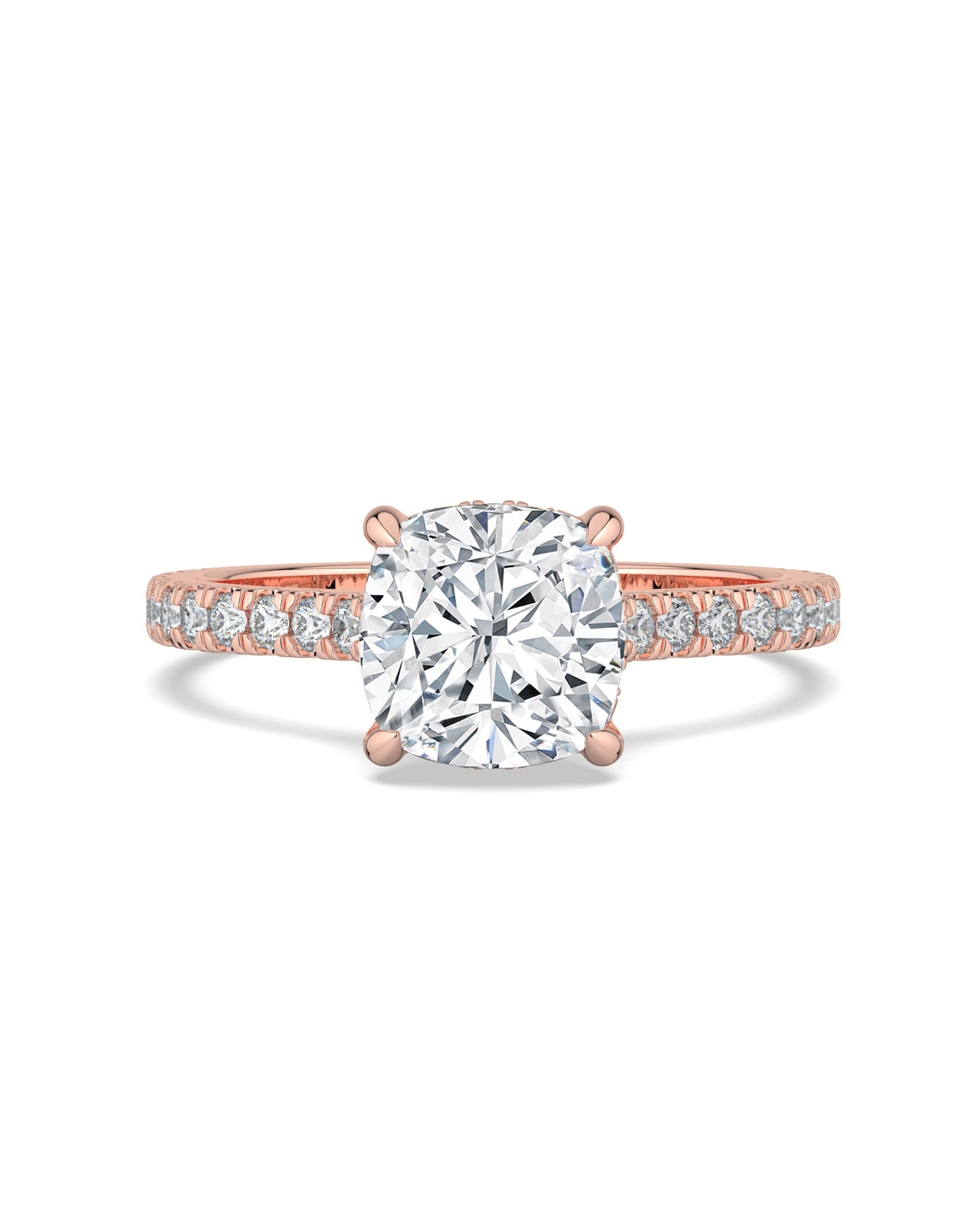 Hidden Halo Cushion-Cut Engagement Ring