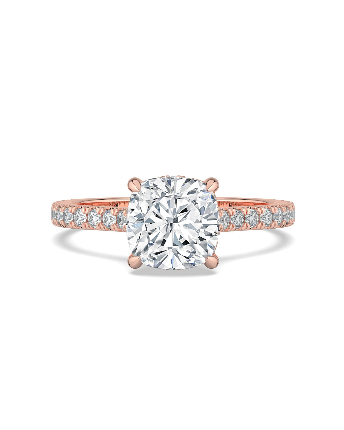 Hidden Halo Cushion-Cut Engagement Ring