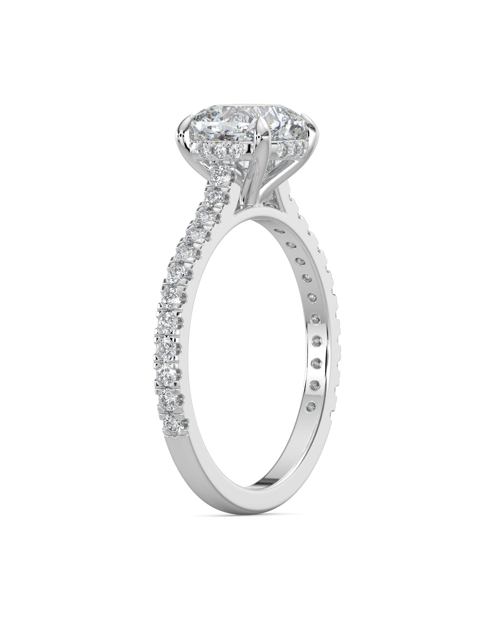 Hidden Halo Cushion-Cut Engagement Ring