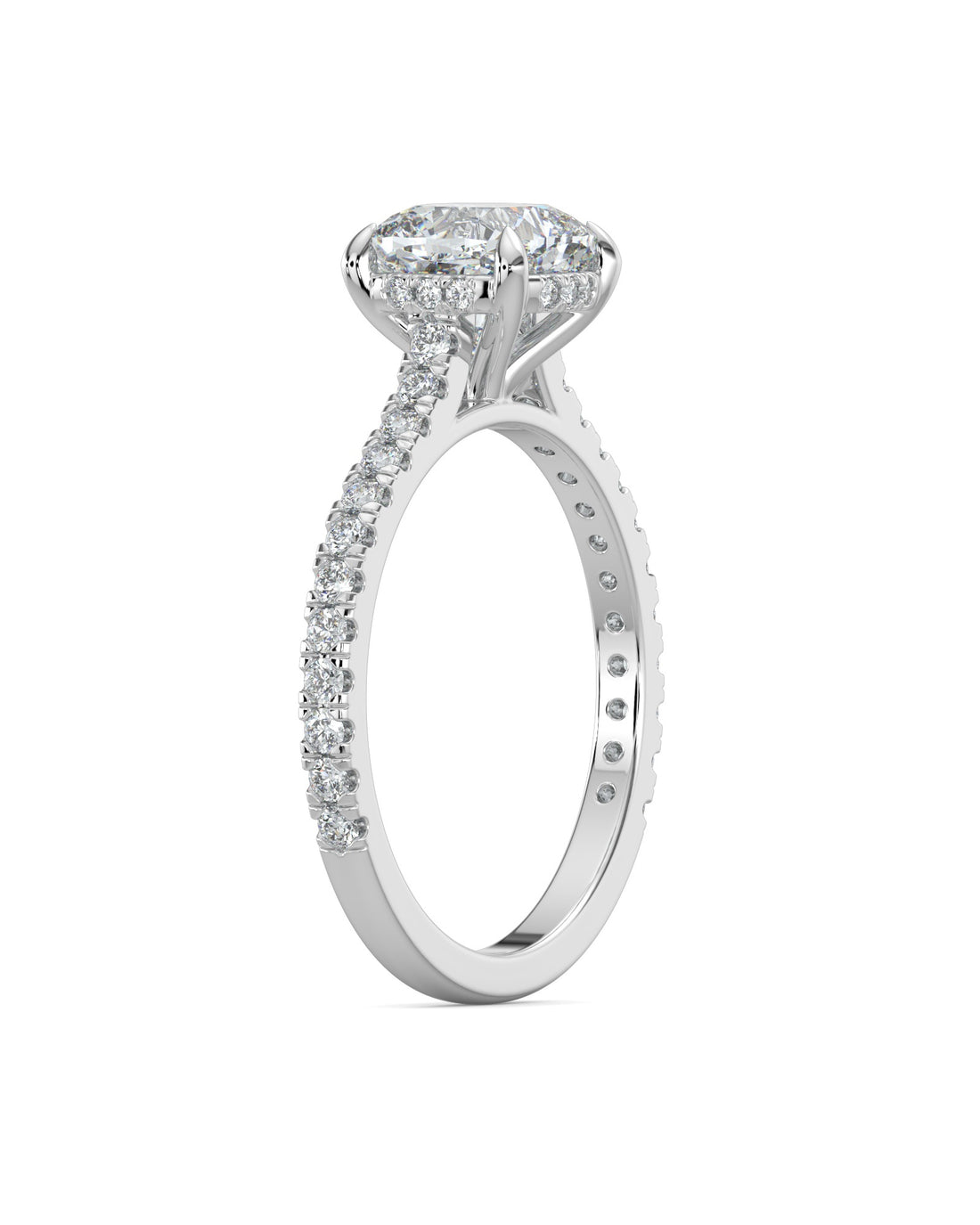 Hidden Halo Cushion-Cut Engagement Ring