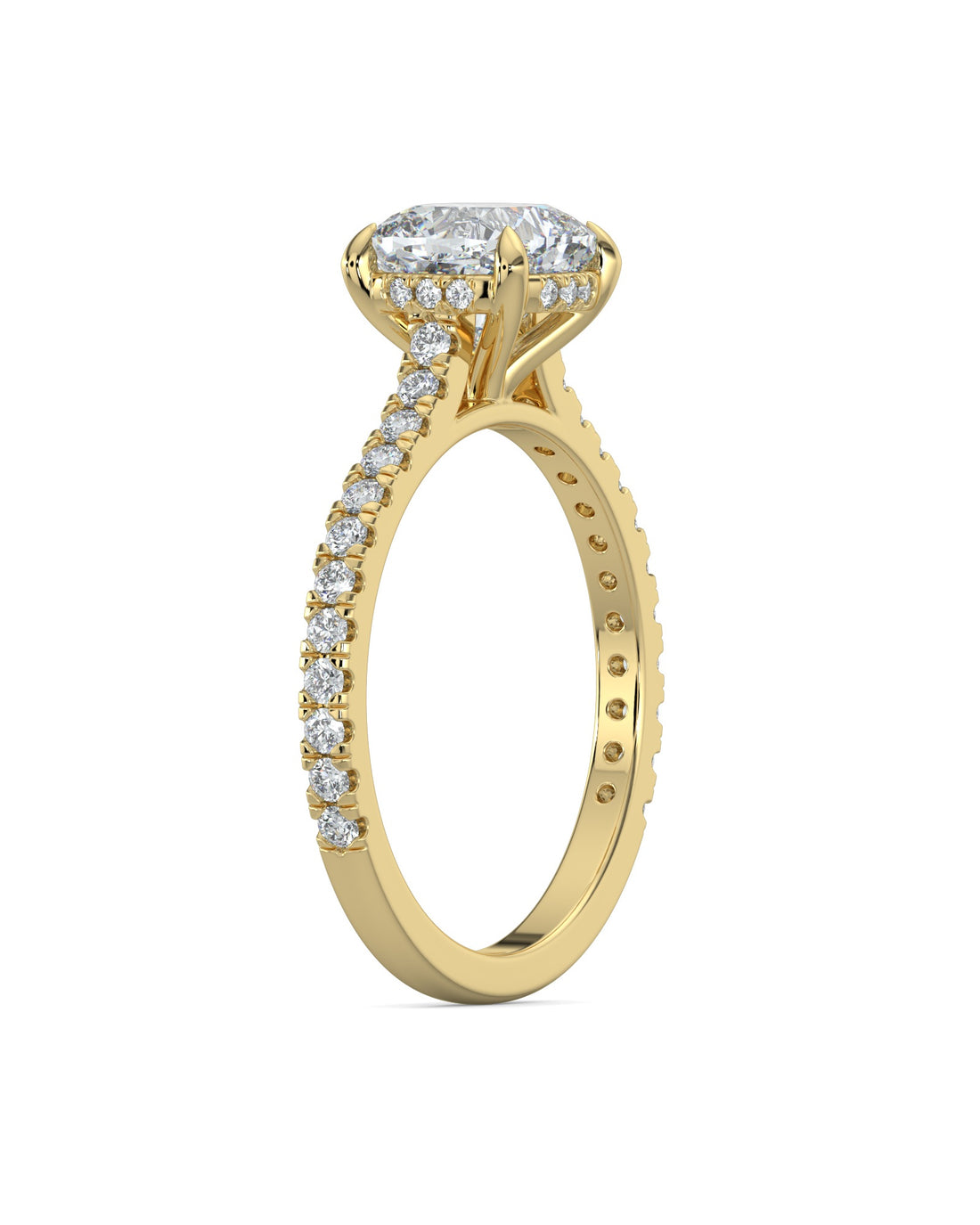 Hidden Halo Cushion-Cut Engagement Ring