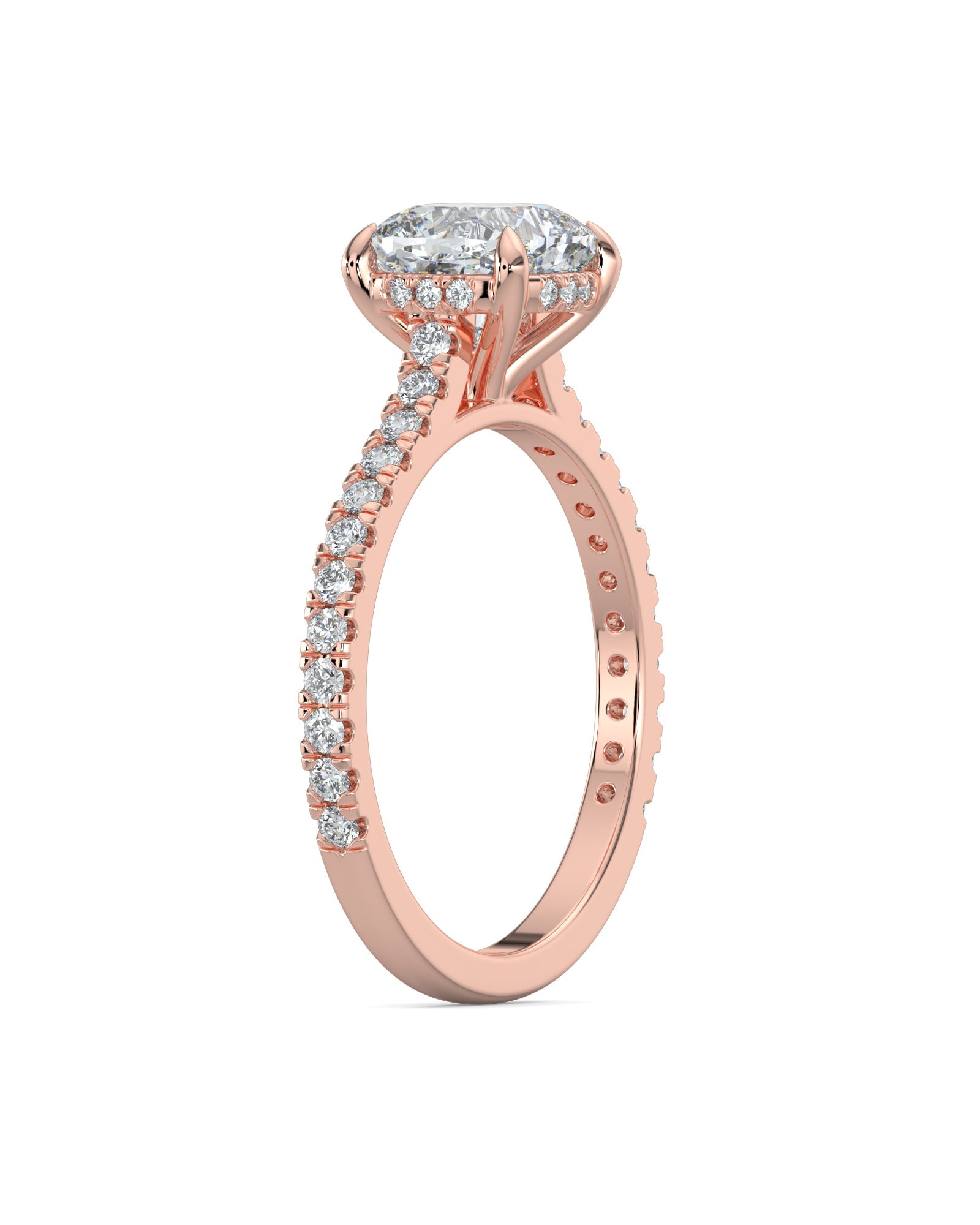 Hidden Halo Cushion-Cut Engagement Ring