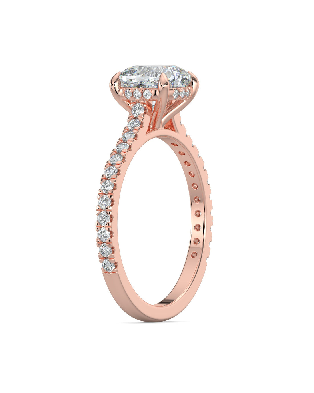 Hidden Halo Cushion-Cut Engagement Ring