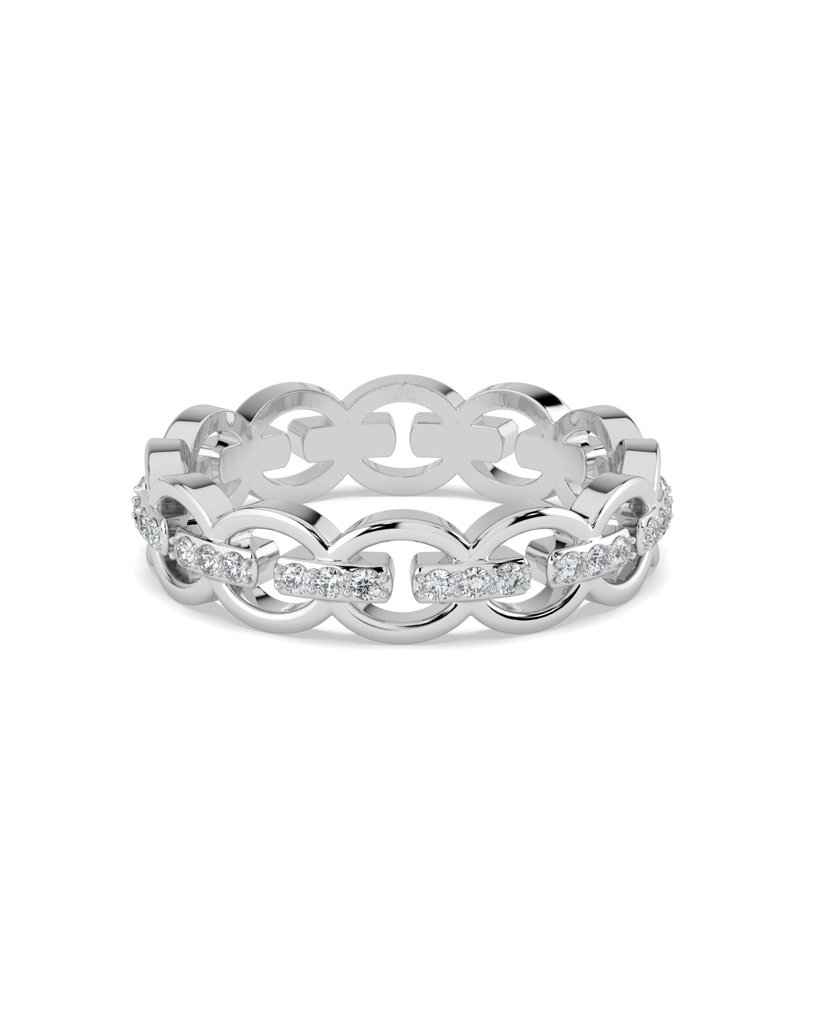 Eternity Diamond Link Ring