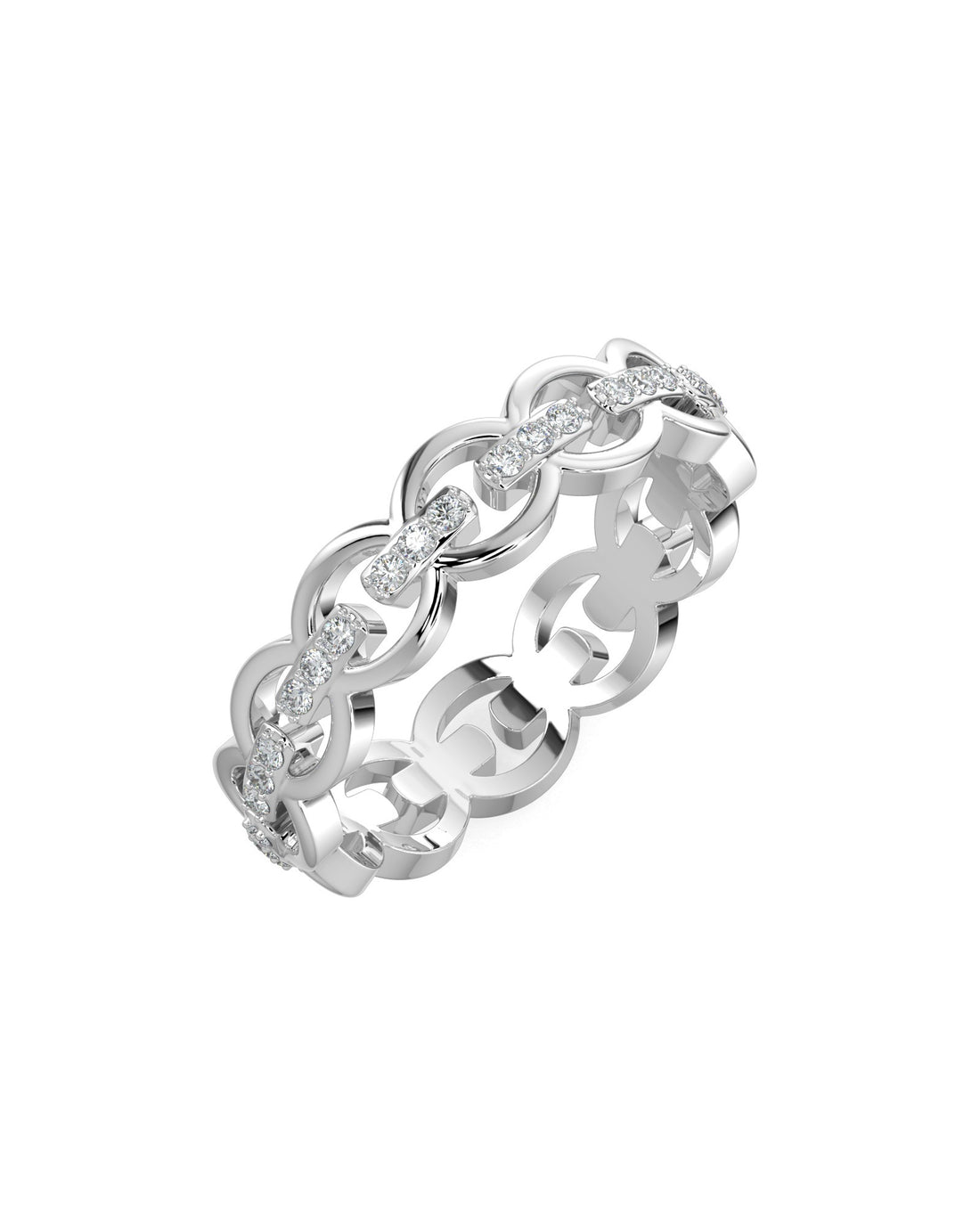 Eternity Diamond Link Ring