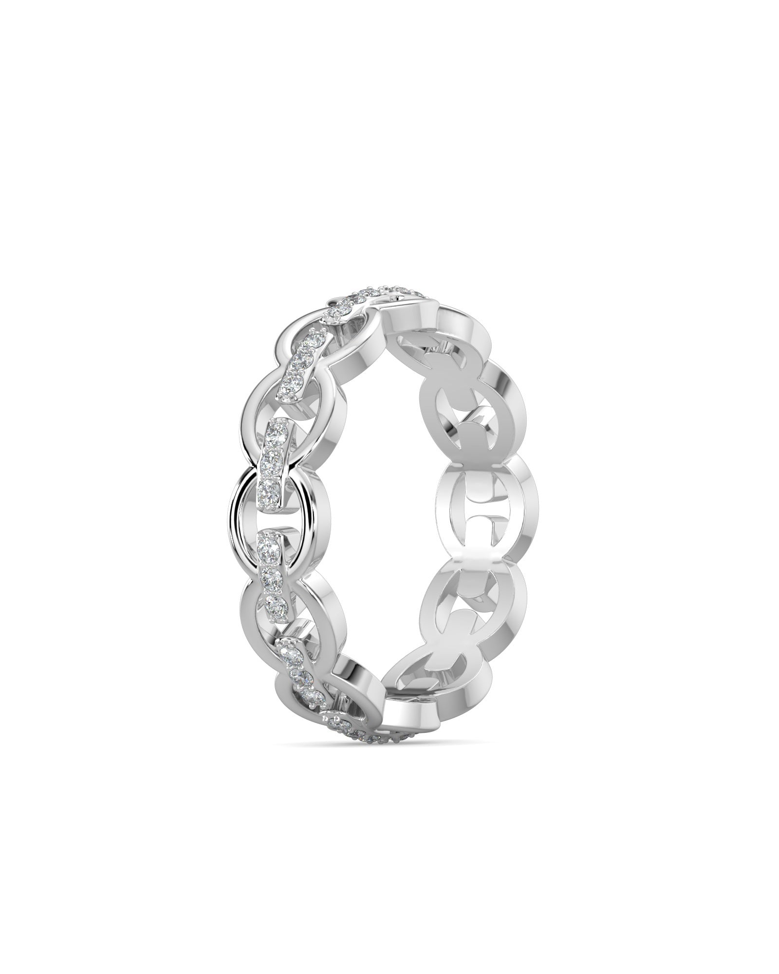 Eternity Diamond Link Ring