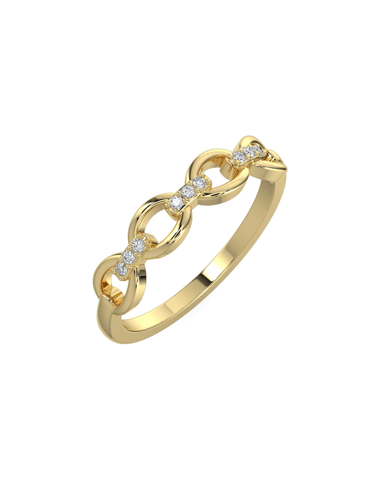 Cable Chain Diamond Ring