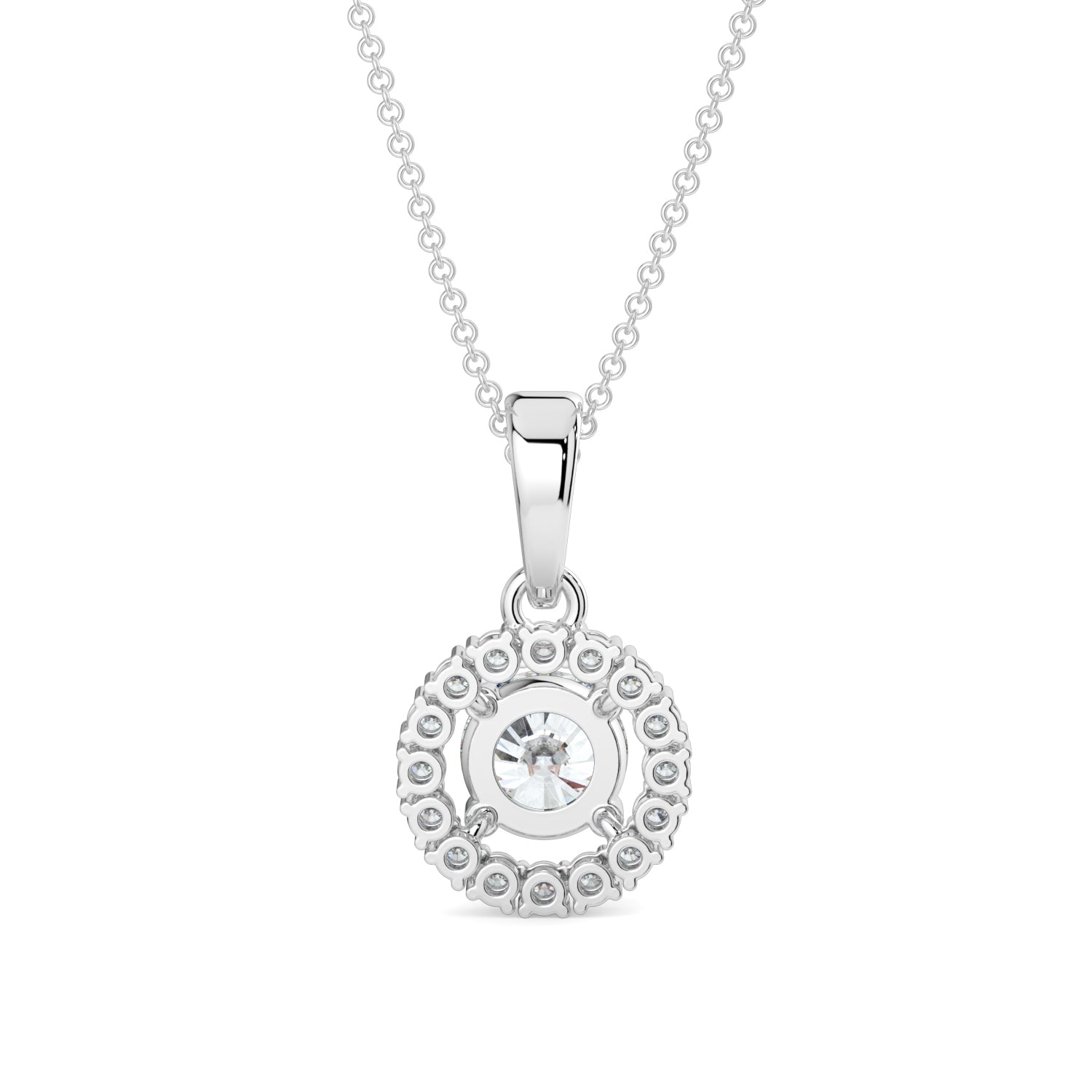 Lab-Grown halo Pendant Diamond Necklace | Minifora