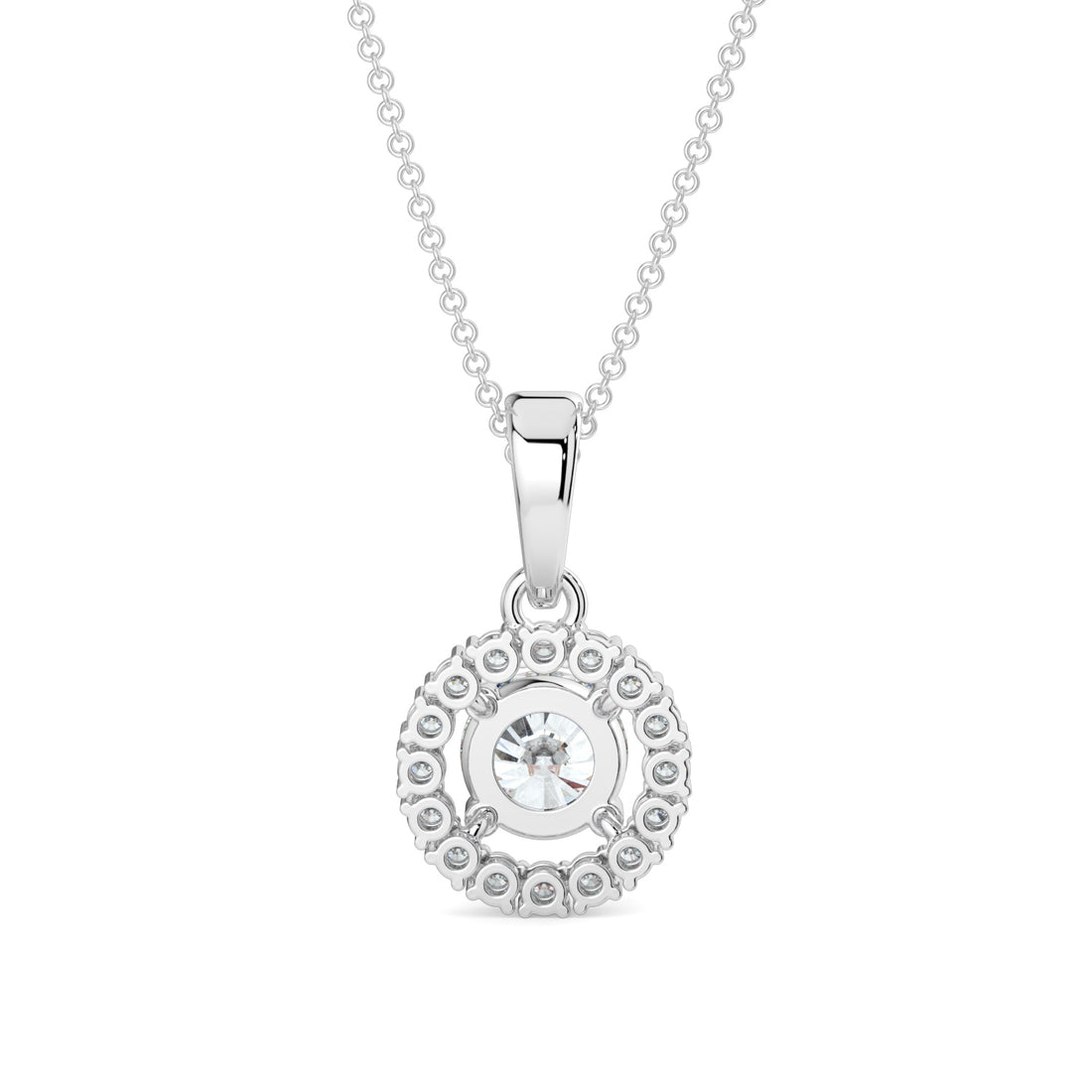 Lab-Grown halo Pendant Diamond Necklace | Minifora