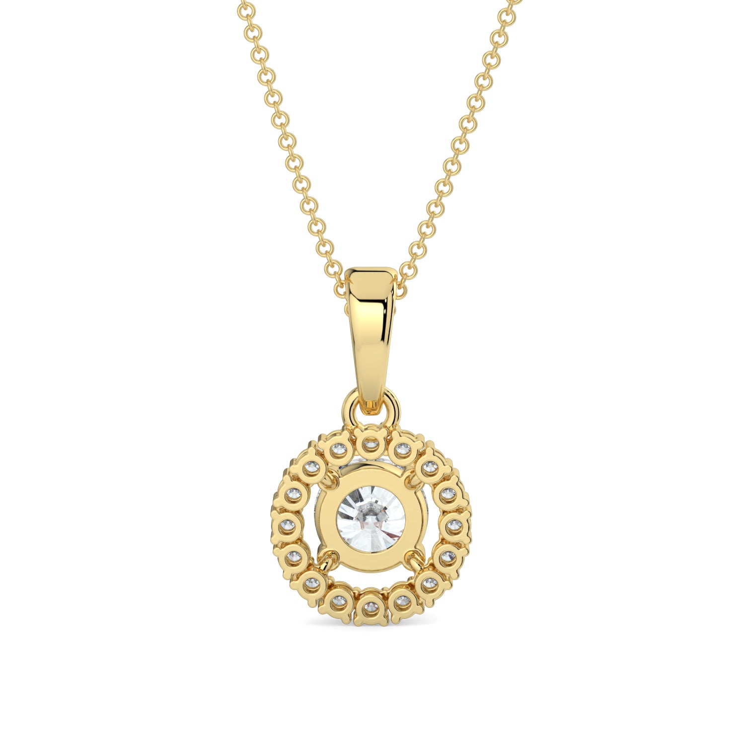 Lab-Grown halo Pendant Diamond Necklace | Minifora