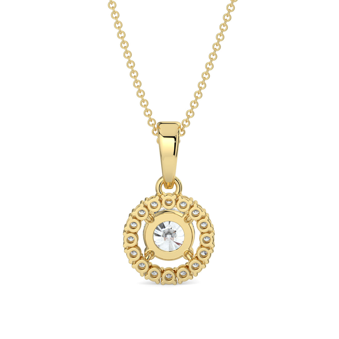 Lab-Grown halo Pendant Diamond Necklace | Minifora